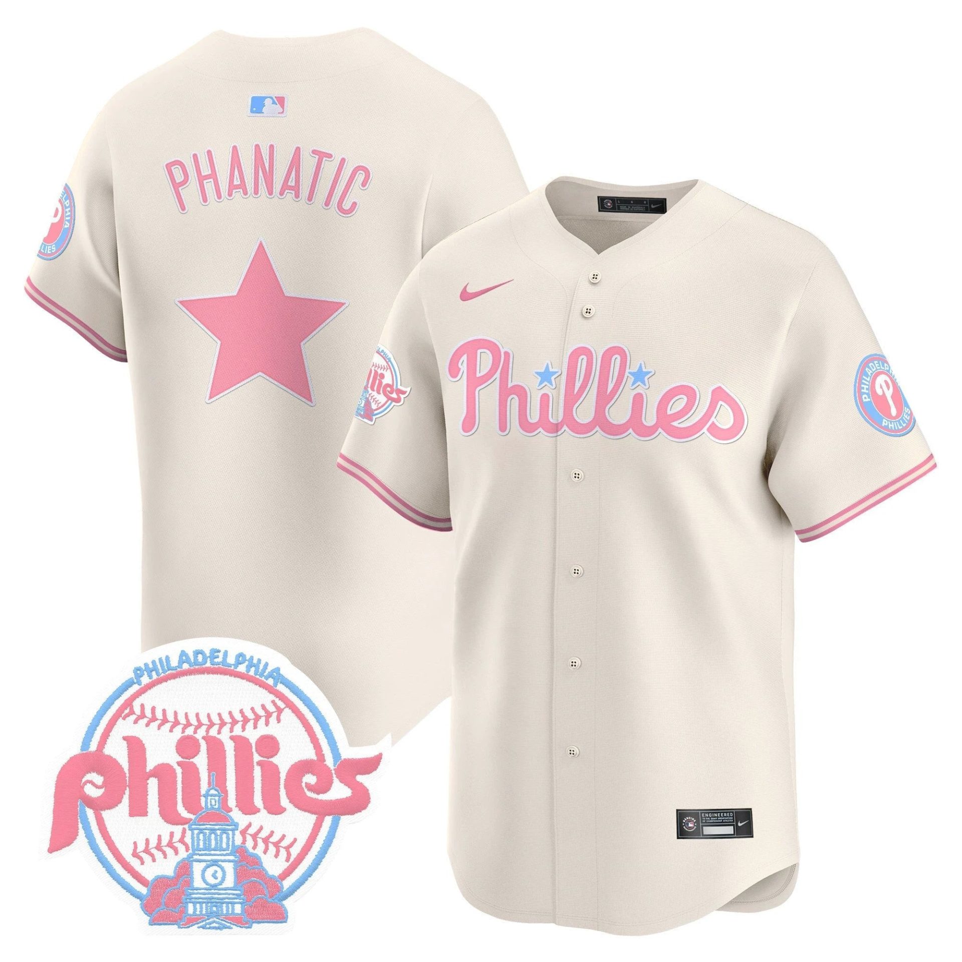 Unisex Phillies Bubblegum Pink Vapor Premier Limited Jersey V2 - All Stitched by Digigearus