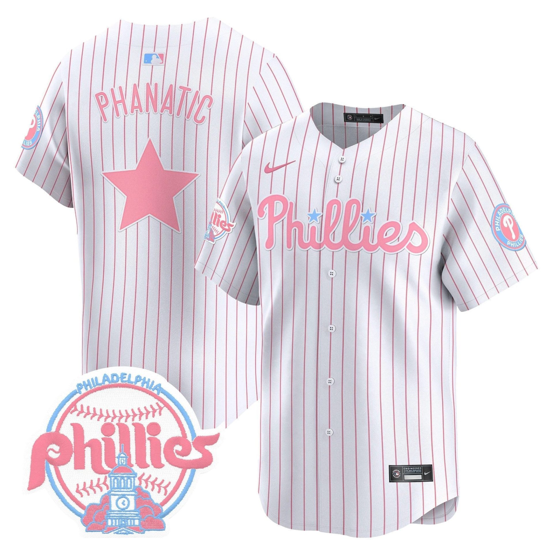 Unisex Phillies Bubblegum Pink Vapor Premier Limited Jersey V2 - All Stitched by Digigearus
