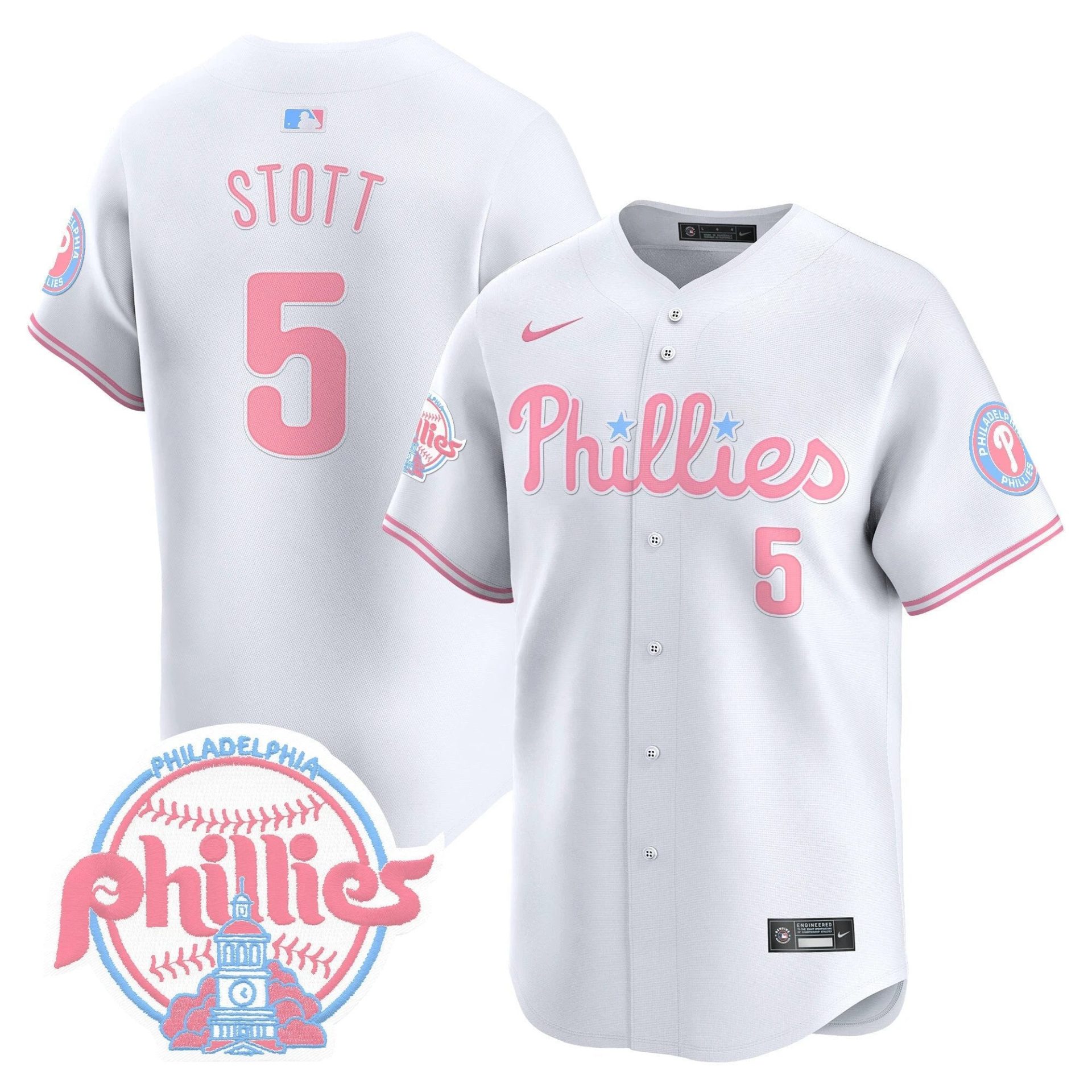 Unisex Phillies Bubblegum Pink Vapor Premier Limited Jersey V2 - All Stitched by Digigearus