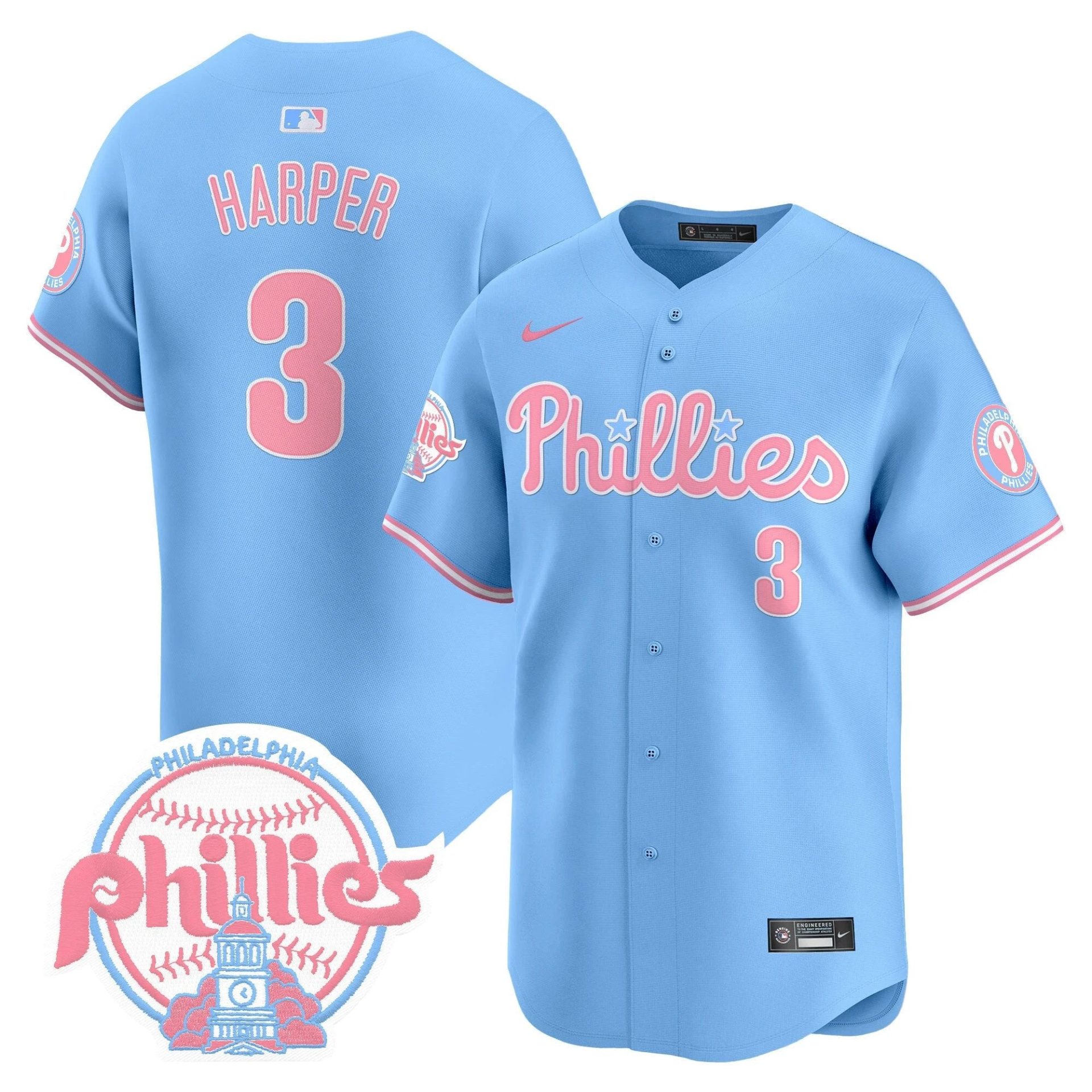 Unisex Phillies Bubblegum Pink Vapor Premier Limited Jersey V2 - All Stitched by Digigearus
