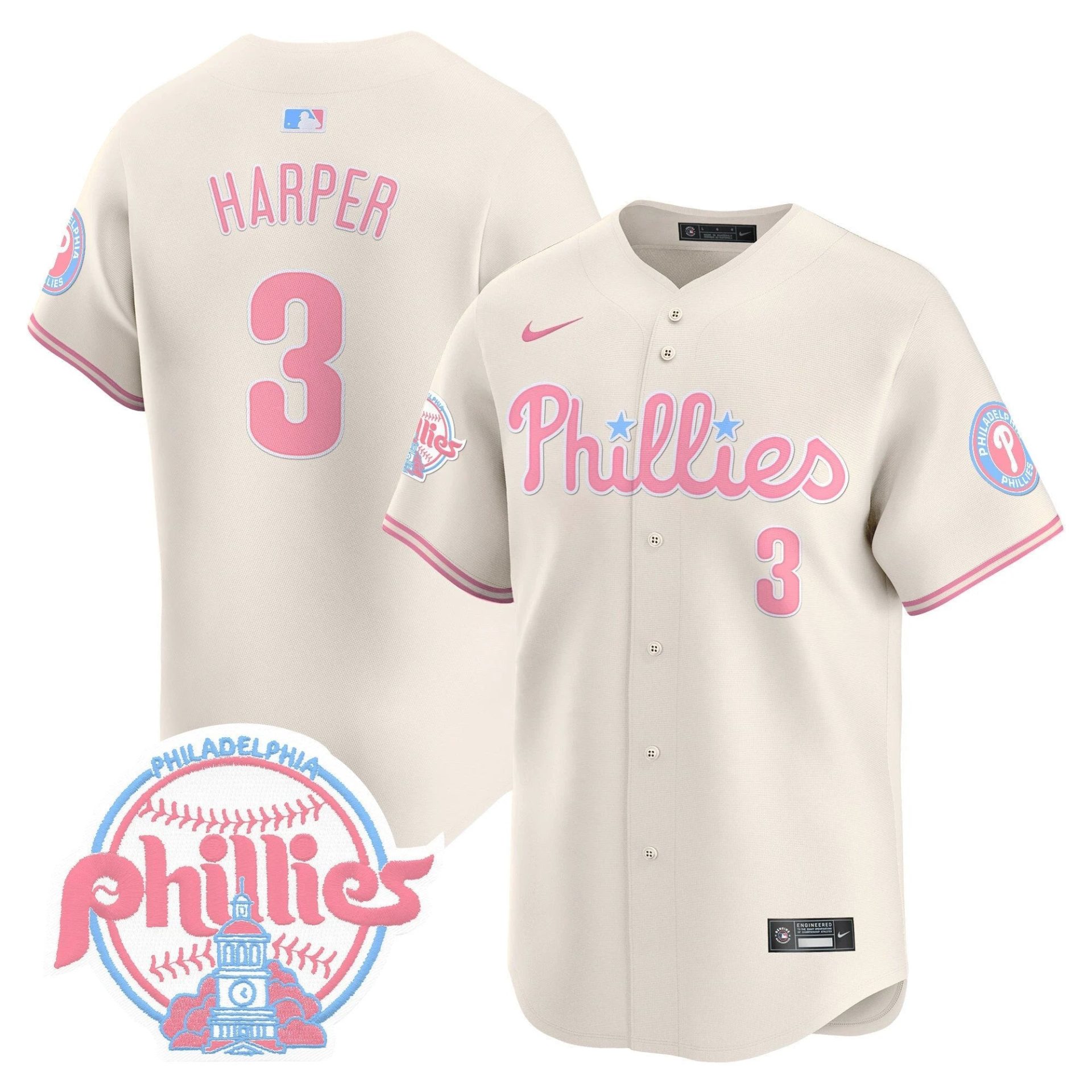 Unisex Phillies Bubblegum Pink Vapor Premier Limited Jersey V2 - All Stitched by Digigearus