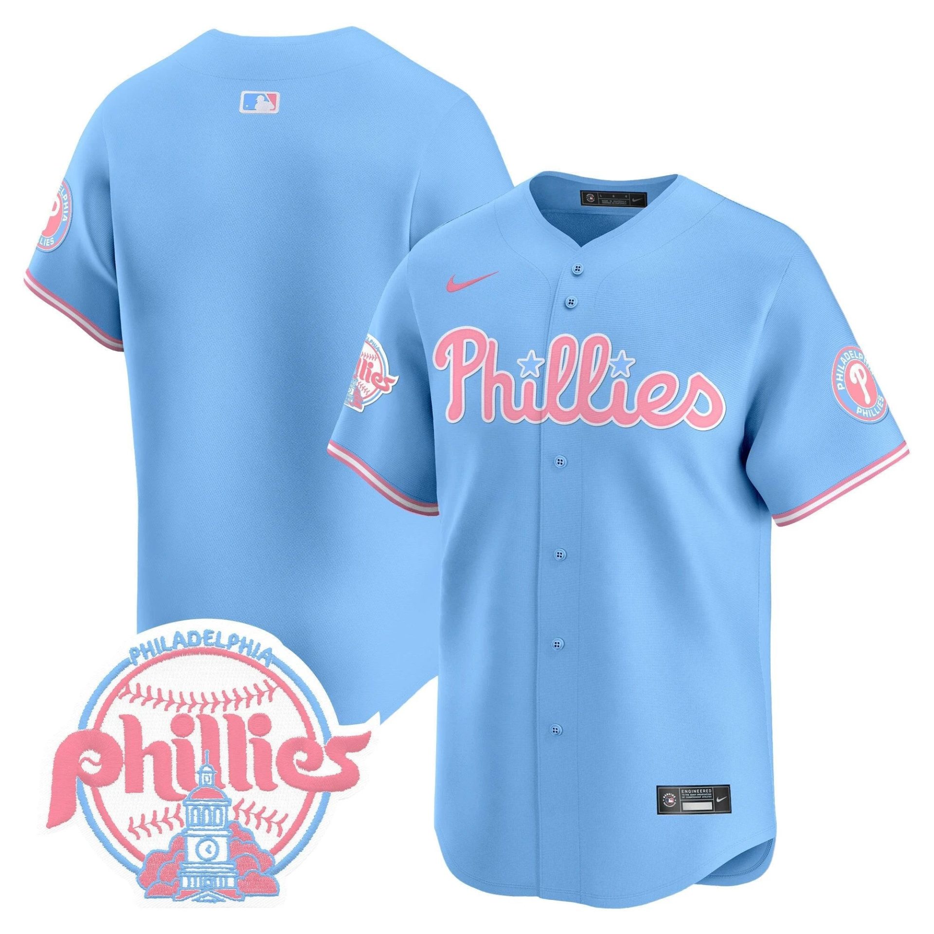 Unisex Phillies Bubblegum Pink Vapor Premier Limited Jersey V2 - All Stitched by Digigearus