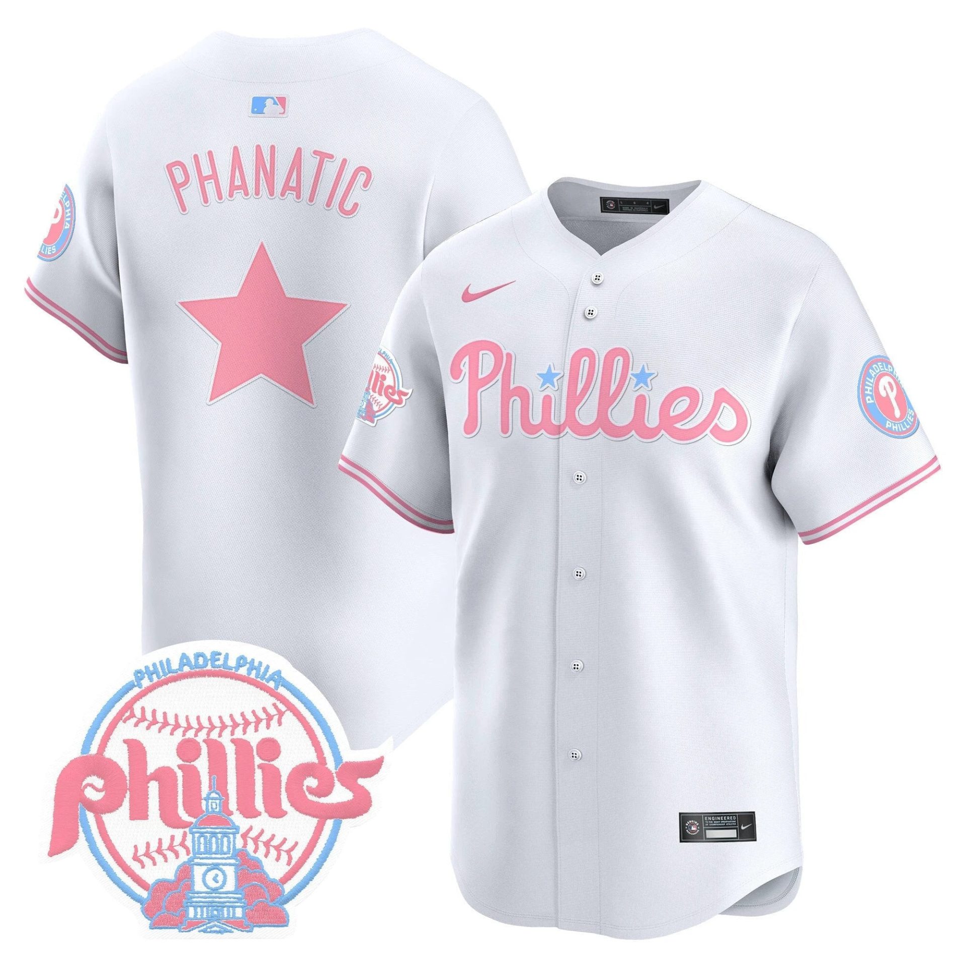 Unisex Phillies Bubblegum Pink Vapor Premier Limited Jersey V2 - All Stitched by Digigearus