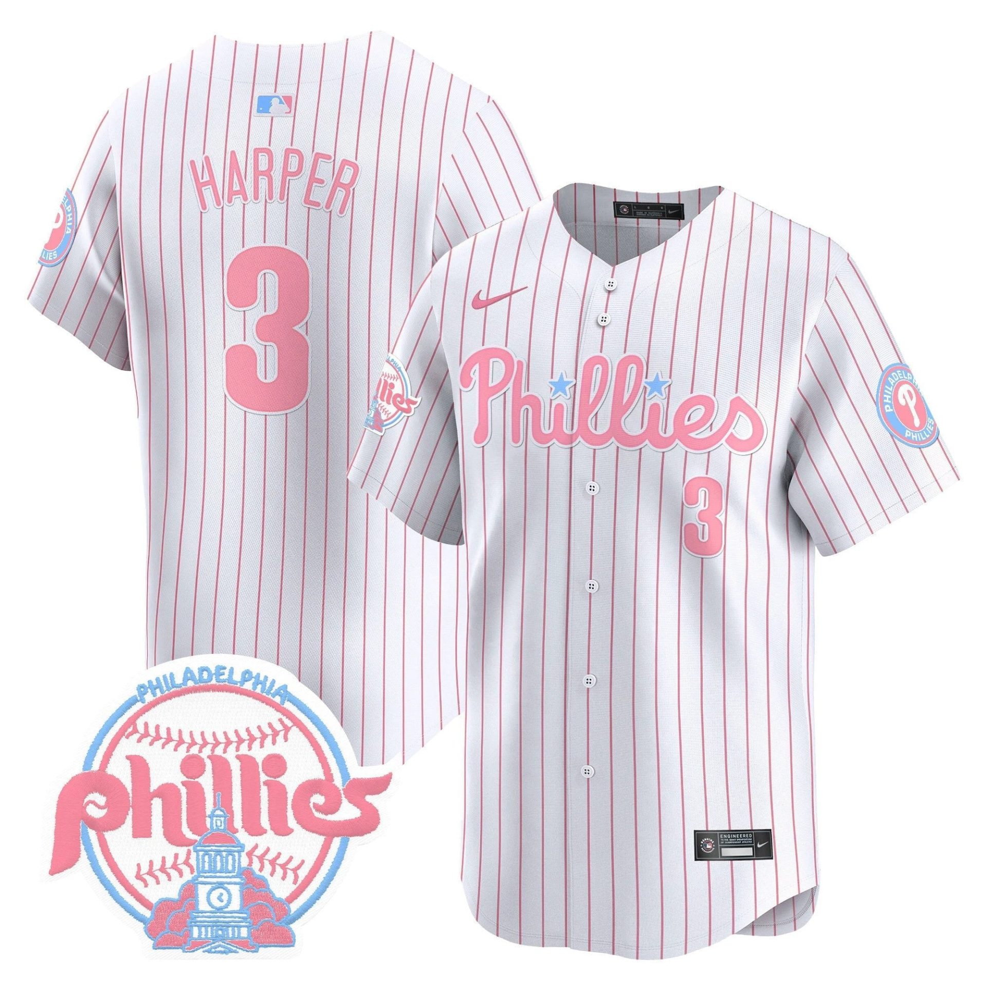 Unisex Phillies Bubblegum Pink Vapor Premier Limited Jersey V2 - All Stitched by Digigearus