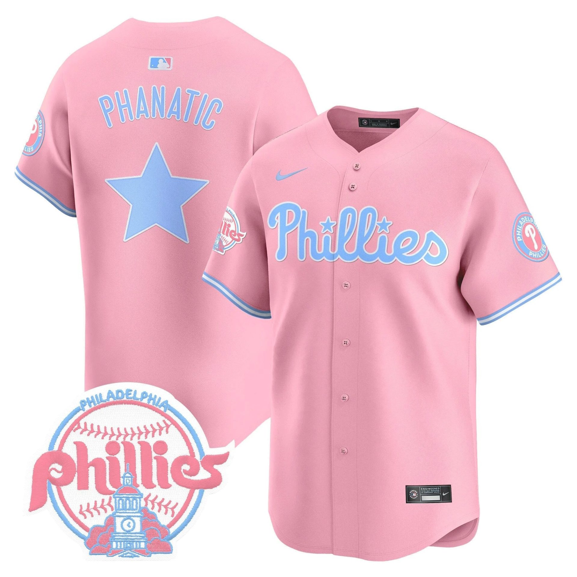 Unisex Phillies Bubblegum Pink Vapor Premier Limited Jersey V2 - All Stitched by Digigearus