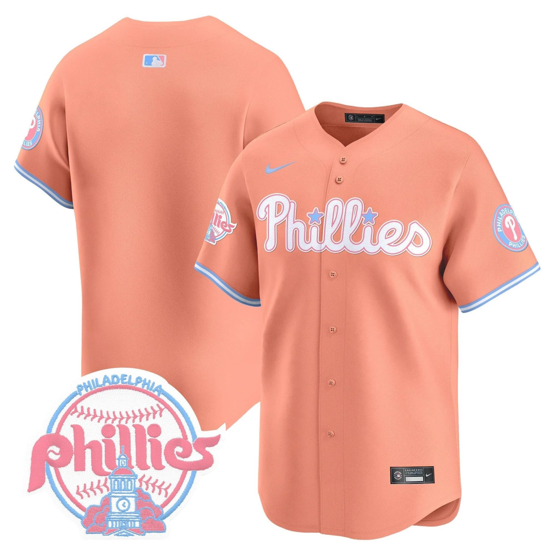 Unisex Phillies Bubblegum Pink Vapor Premier Limited Jersey V2 - All Stitched by Digigearus