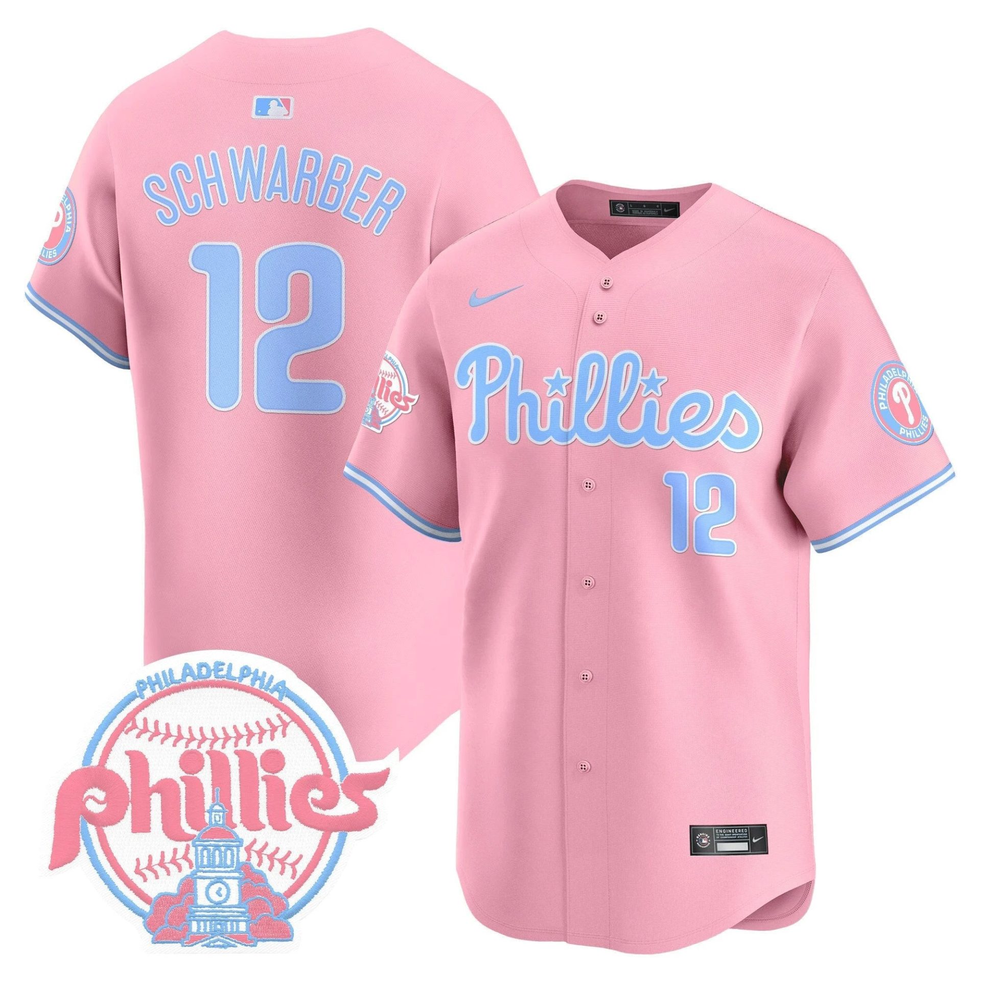 Unisex Phillies Bubblegum Pink Vapor Premier Limited Jersey V2 - All Stitched by Digigearus