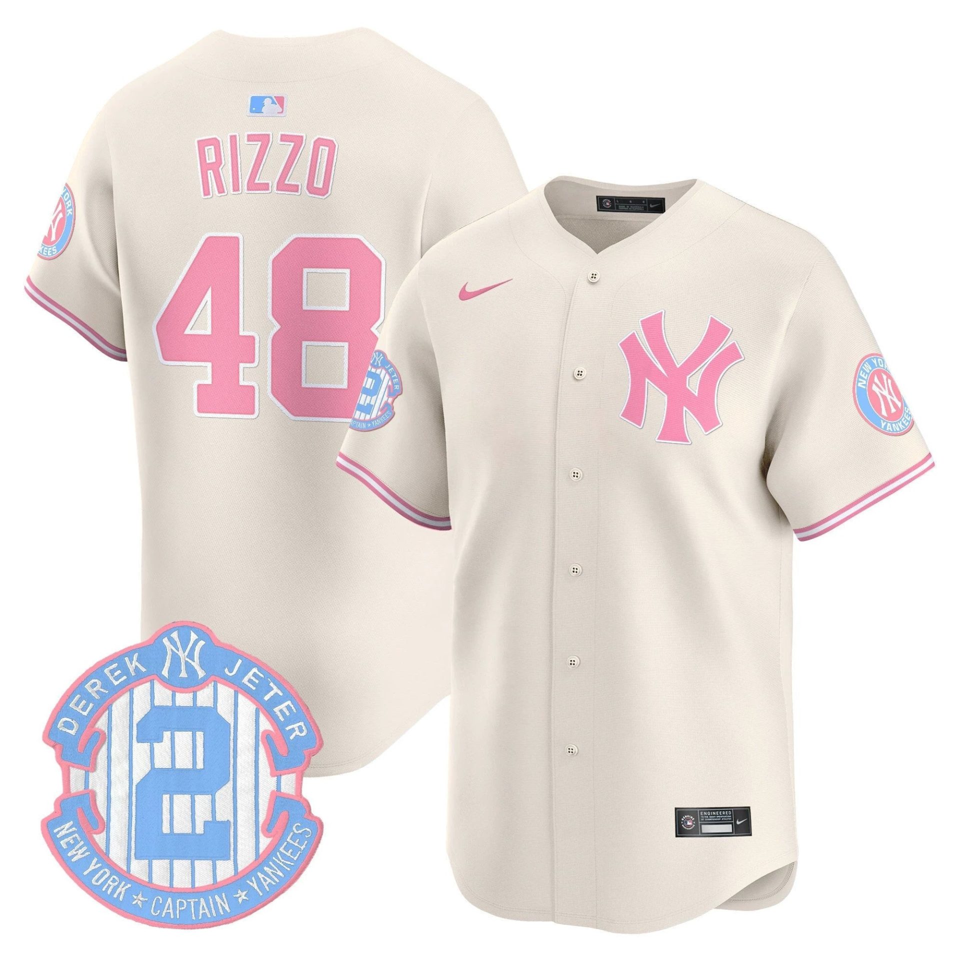 Unisex NYY Bubblegum Pink Vapor Premier Limited Jersey - All Stitched by New York Yankees