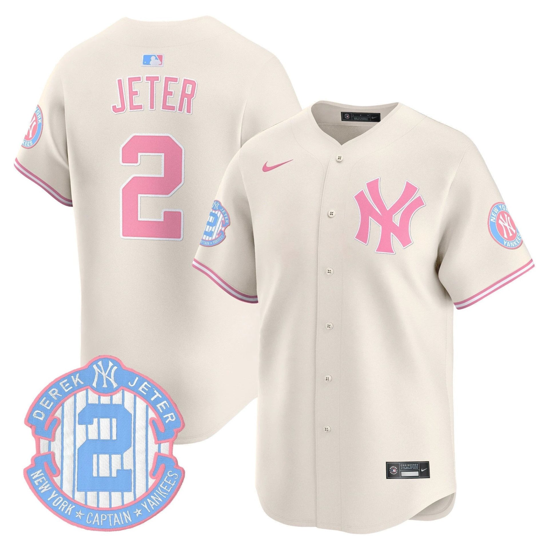 Unisex NYY Bubblegum Pink Vapor Premier Limited Jersey - All Stitched by New York Yankees