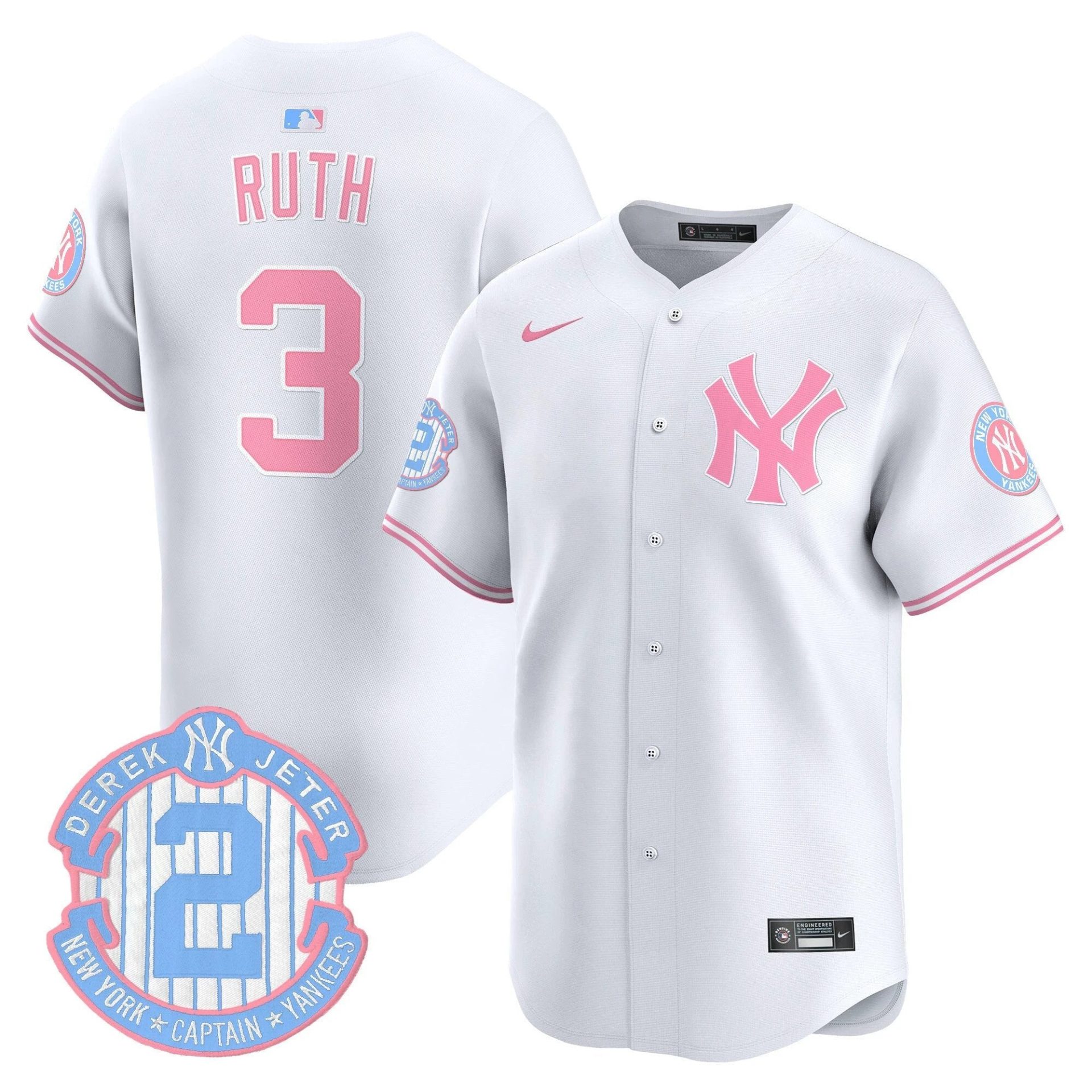 Unisex NYY Bubblegum Pink Vapor Premier Limited Jersey - All Stitched by New York Yankees