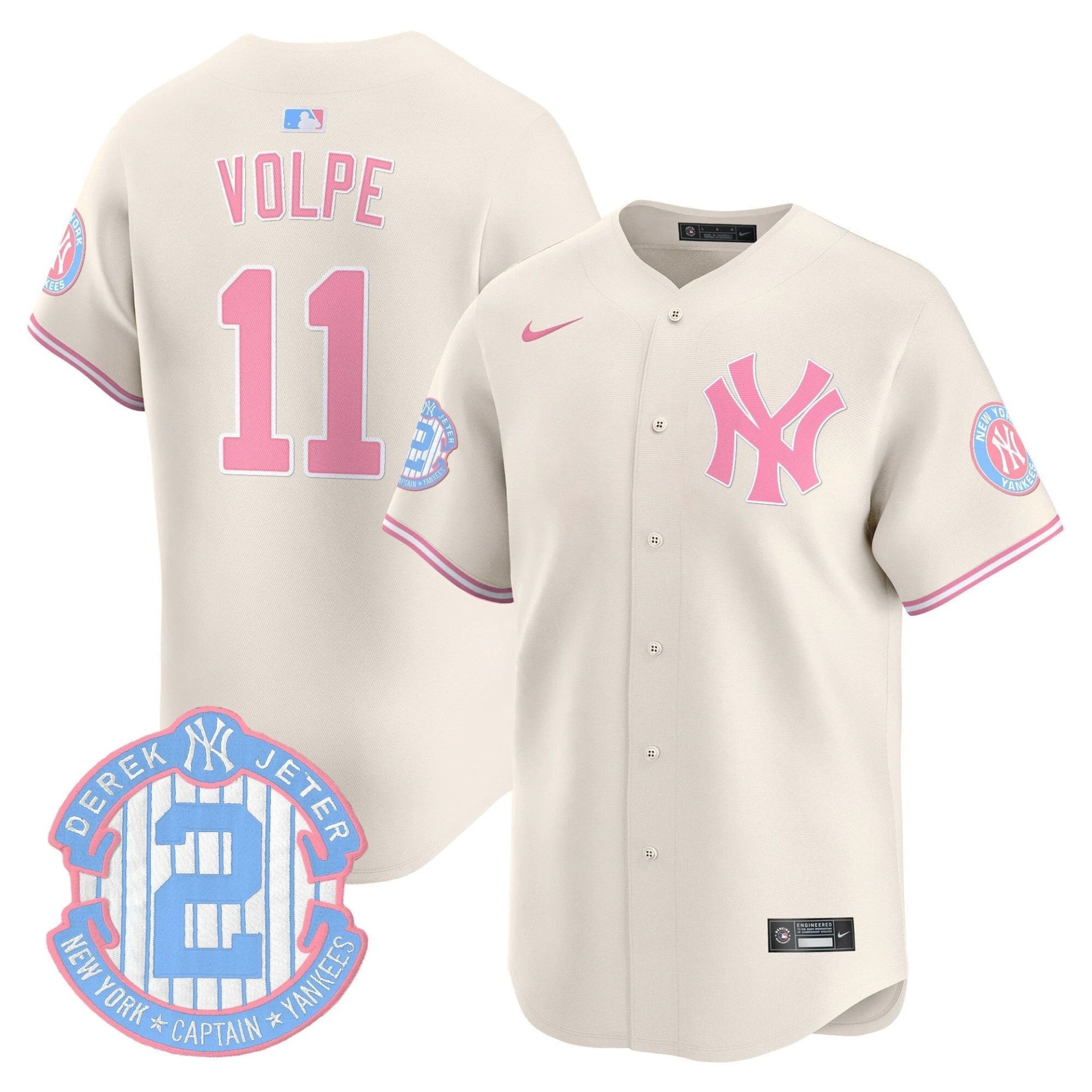Unisex NYY Bubblegum Pink Vapor Premier Limited Jersey - All Stitched by New York Yankees