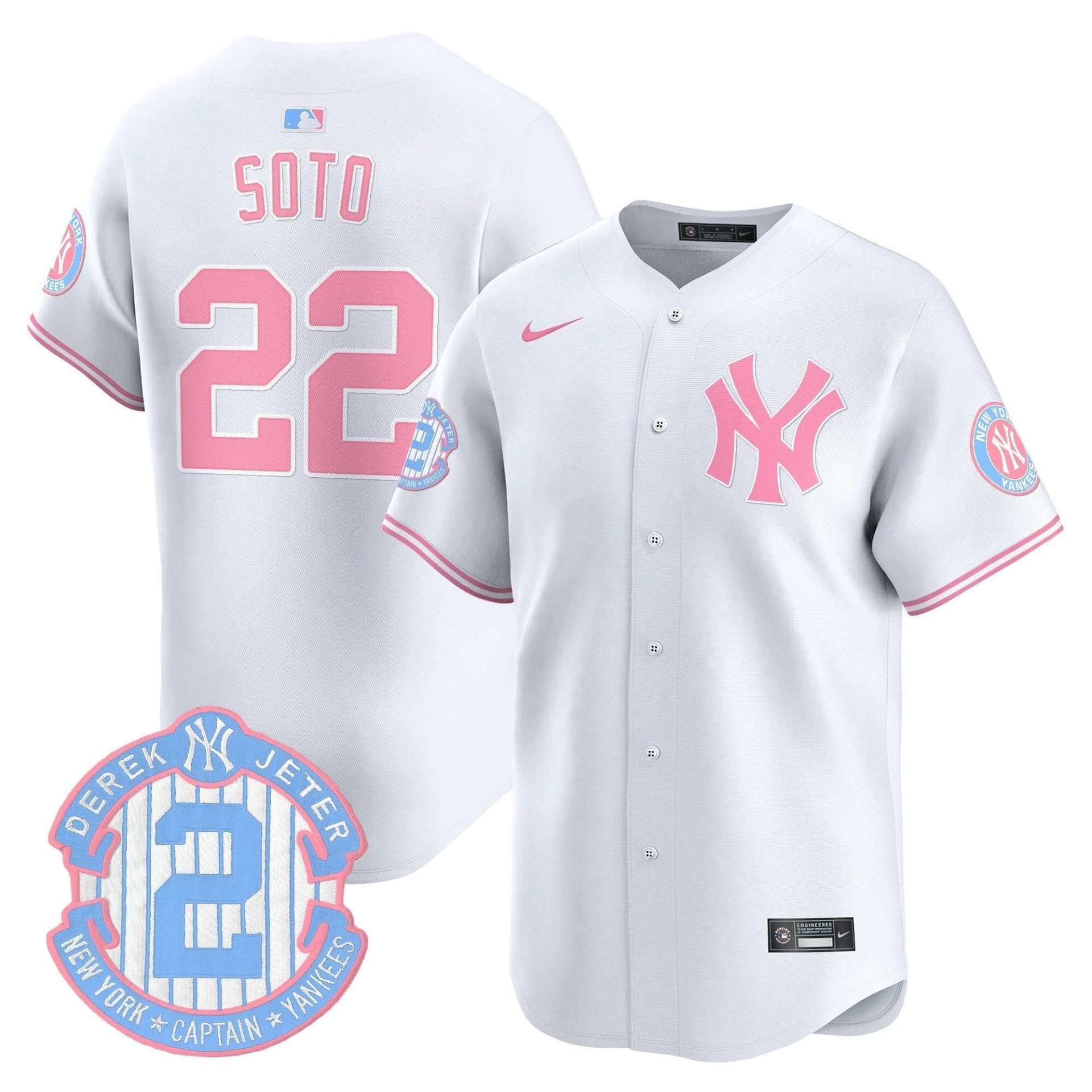 Unisex NYY Bubblegum Pink Vapor Premier Limited Jersey - All Stitched by New York Yankees