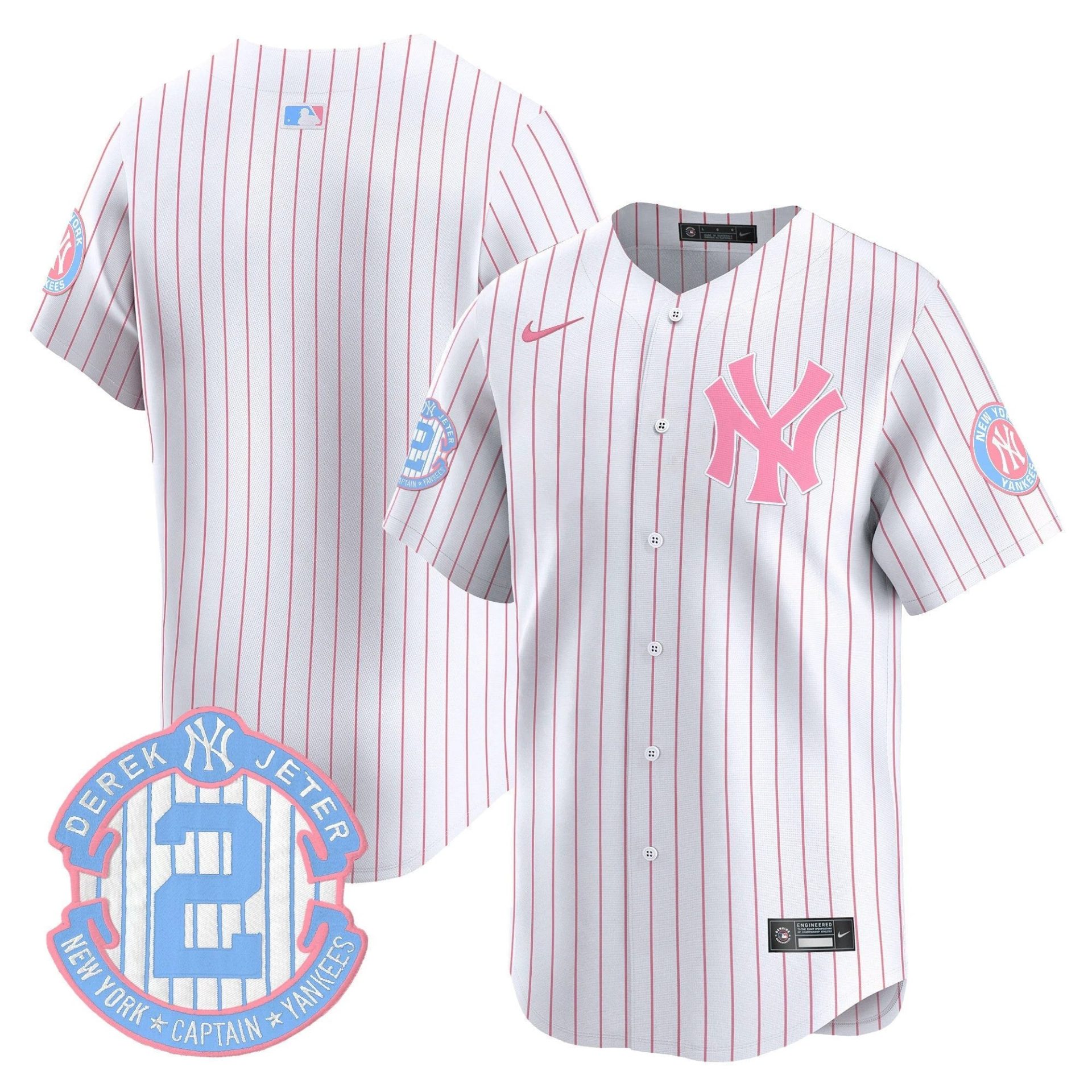 Unisex NYY Bubblegum Pink Vapor Premier Limited Jersey - All Stitched by New York Yankees