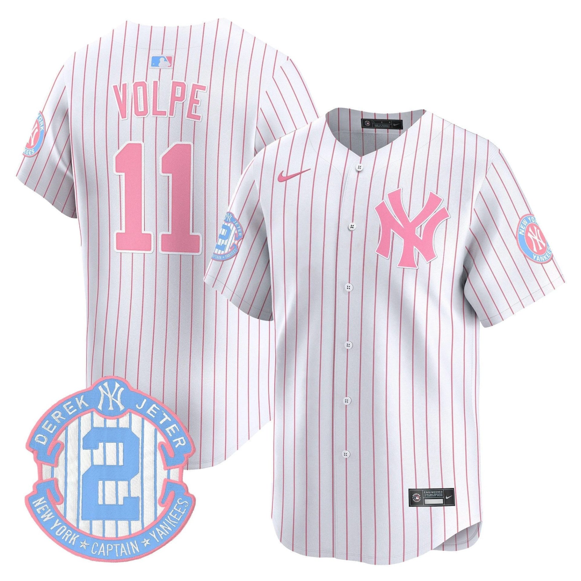 Unisex NYY Bubblegum Pink Vapor Premier Limited Jersey - All Stitched by New York Yankees