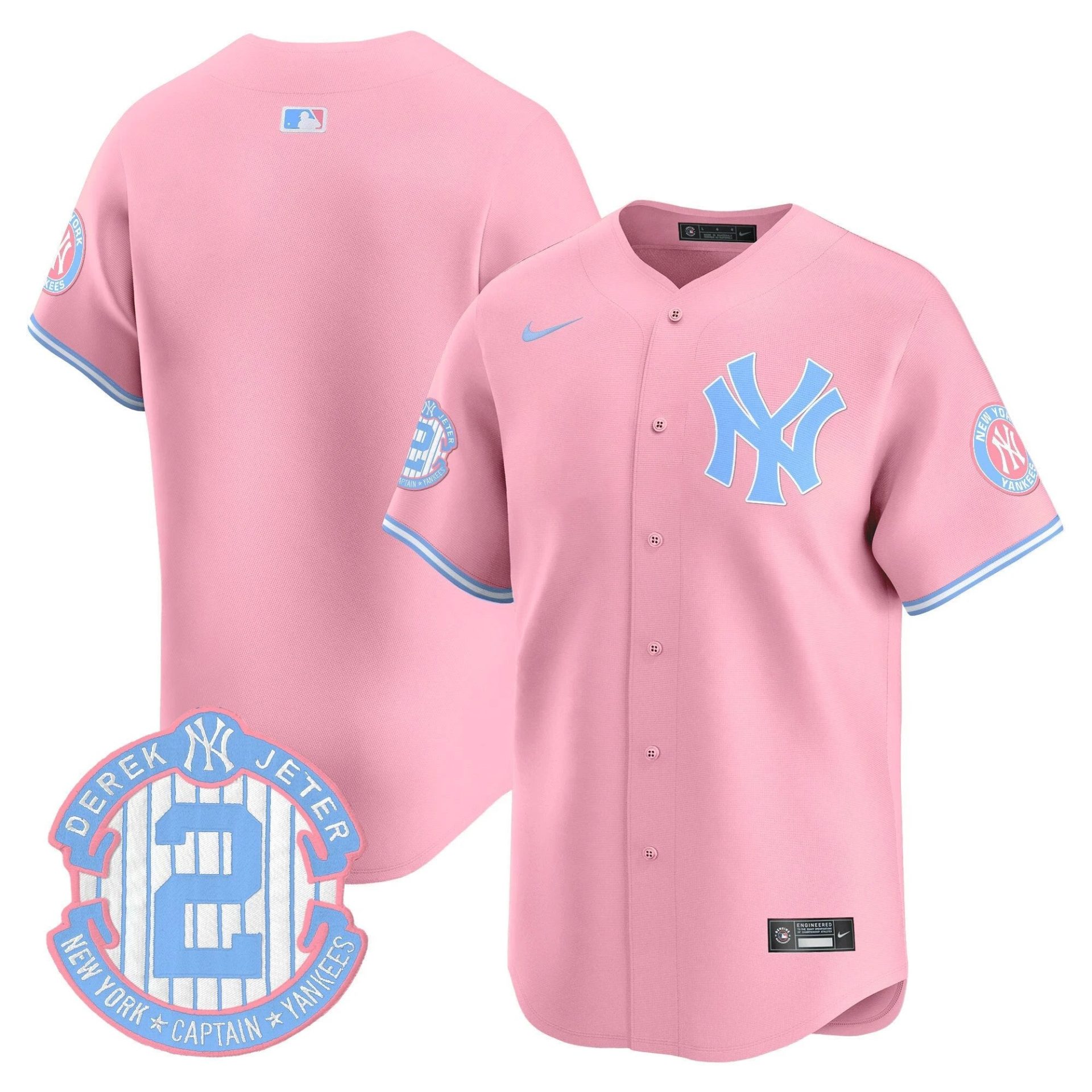 Unisex NYY Bubblegum Pink Vapor Premier Limited Jersey - All Stitched by New York Yankees