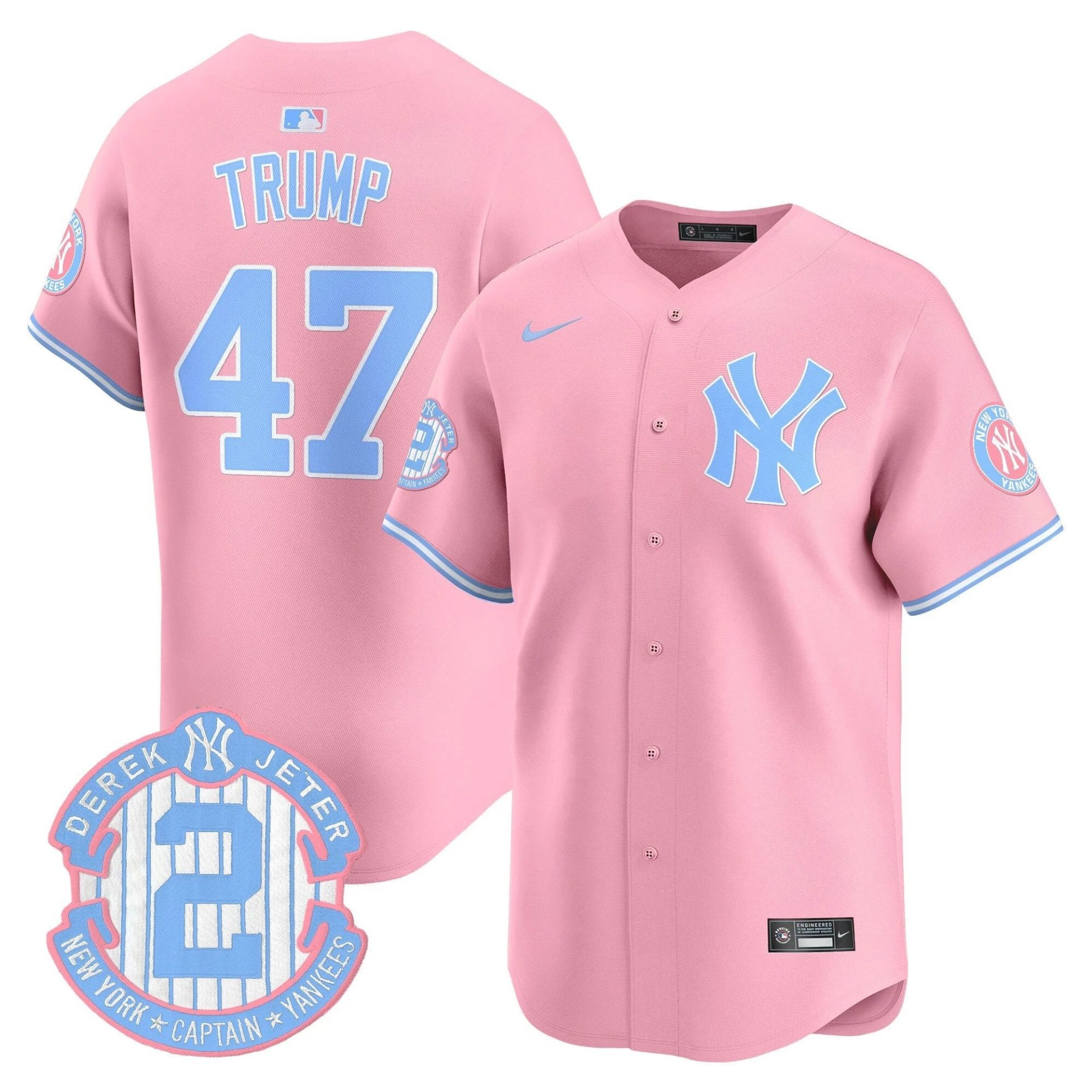 Unisex NYY Bubblegum Pink Vapor Premier Limited Jersey - All Stitched by New York Yankees