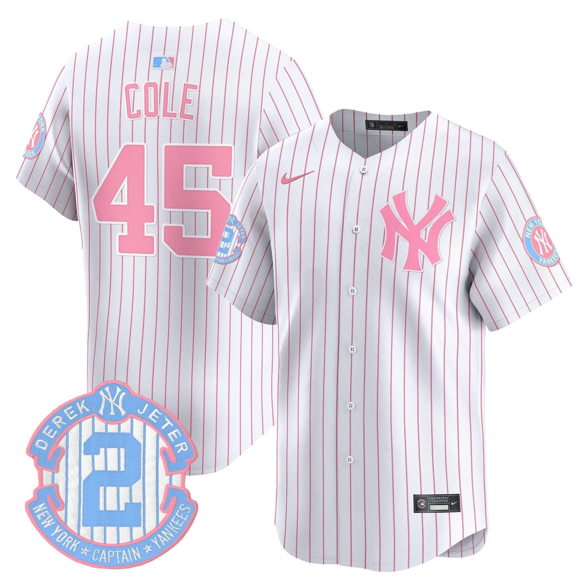 Unisex NYY Bubblegum Pink Vapor Premier Limited Jersey - All Stitched by New York Yankees