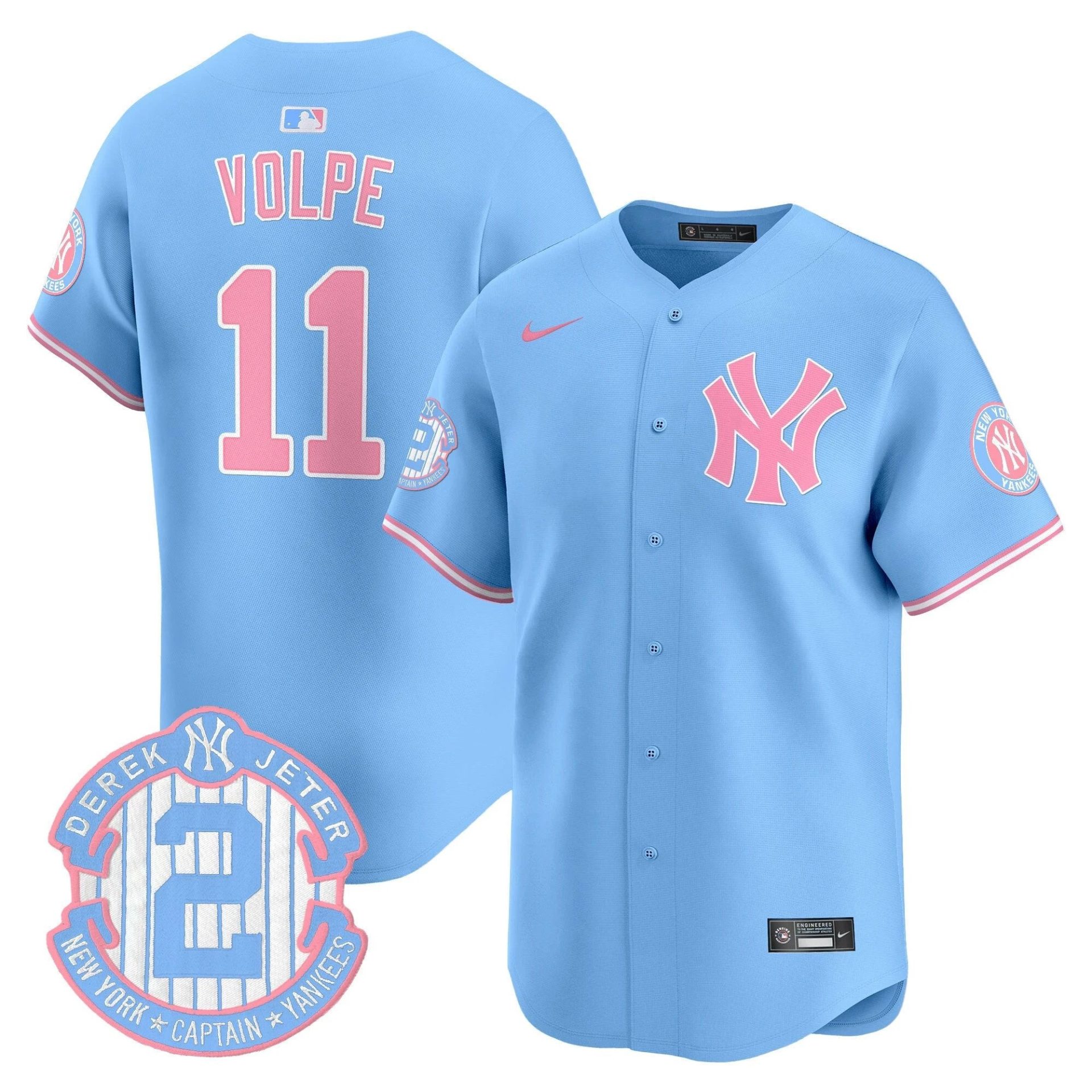 Unisex NYY Bubblegum Pink Vapor Premier Limited Jersey - All Stitched by New York Yankees