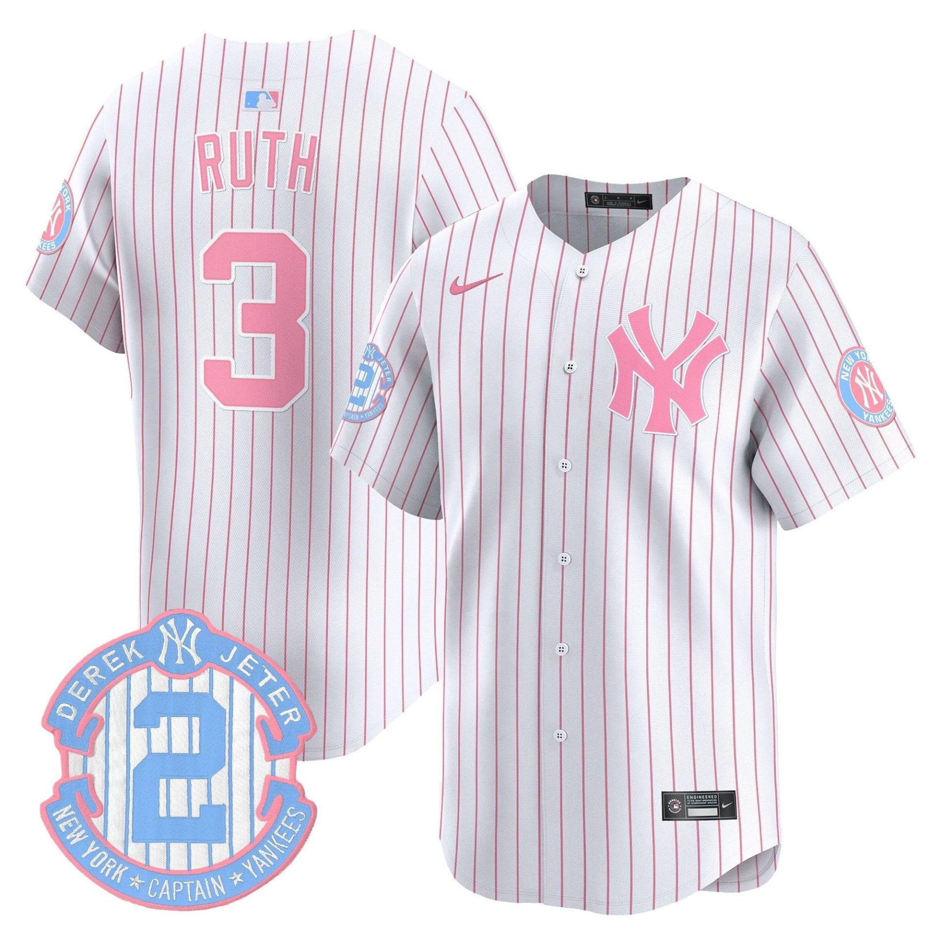 Unisex NYY Bubblegum Pink Vapor Premier Limited Jersey - All Stitched by New York Yankees