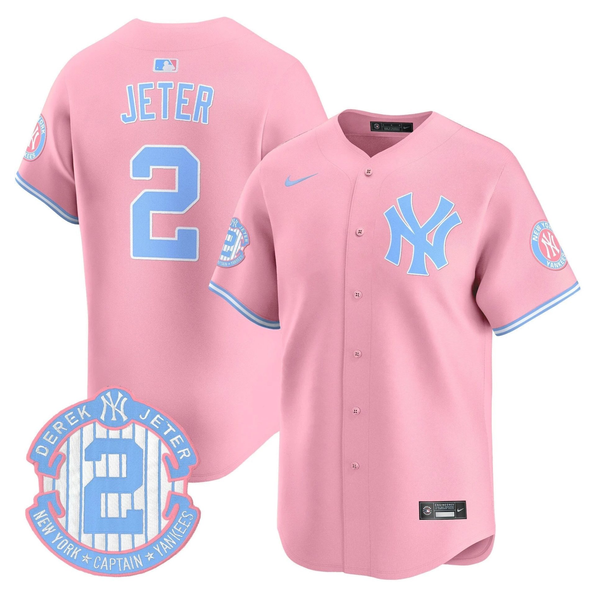 Unisex NYY Bubblegum Pink Vapor Premier Limited Jersey - All Stitched by New York Yankees
