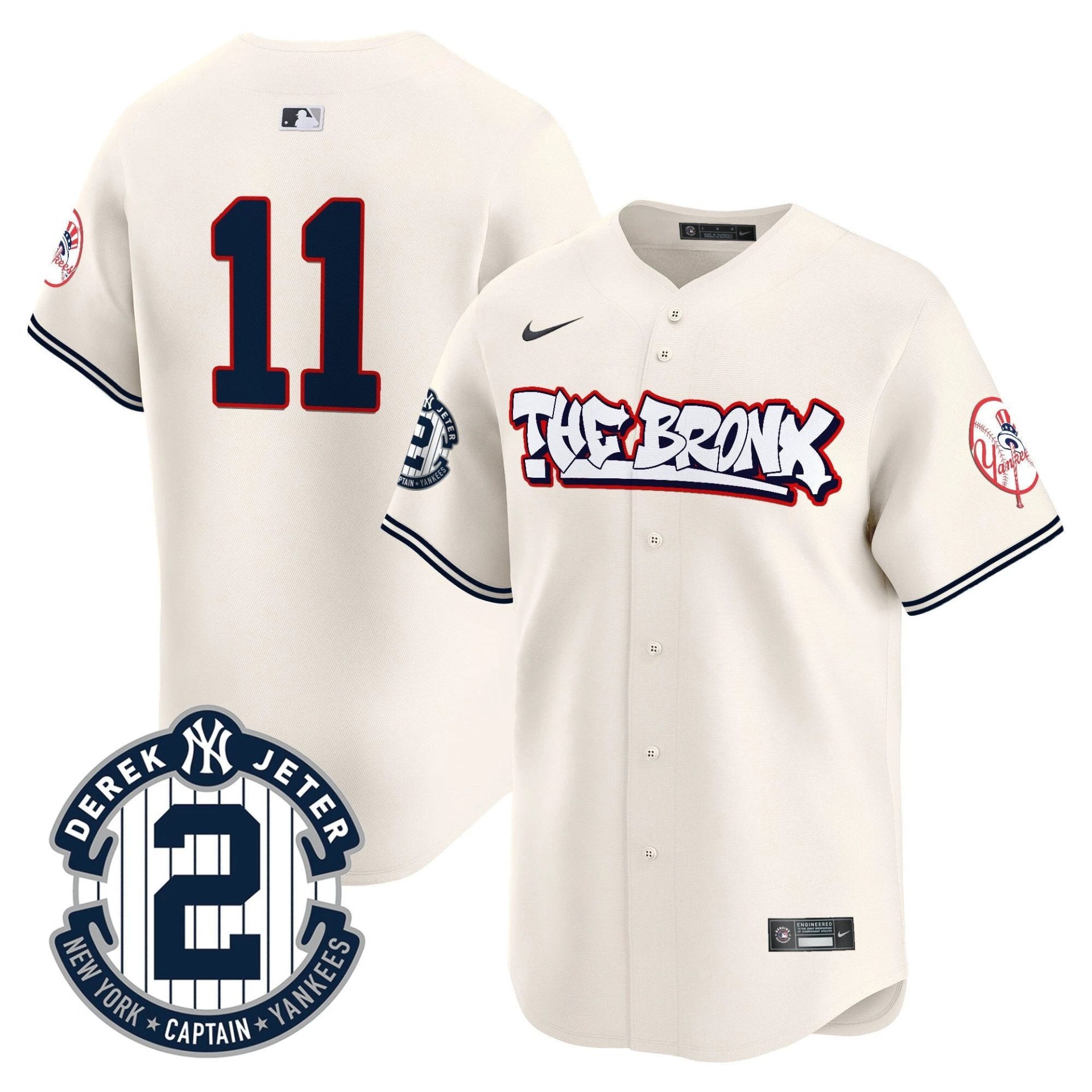 NYY The Bronx Graffiti Vapor Premier Limited Jersey V8 - All Stitched by New York Yankees