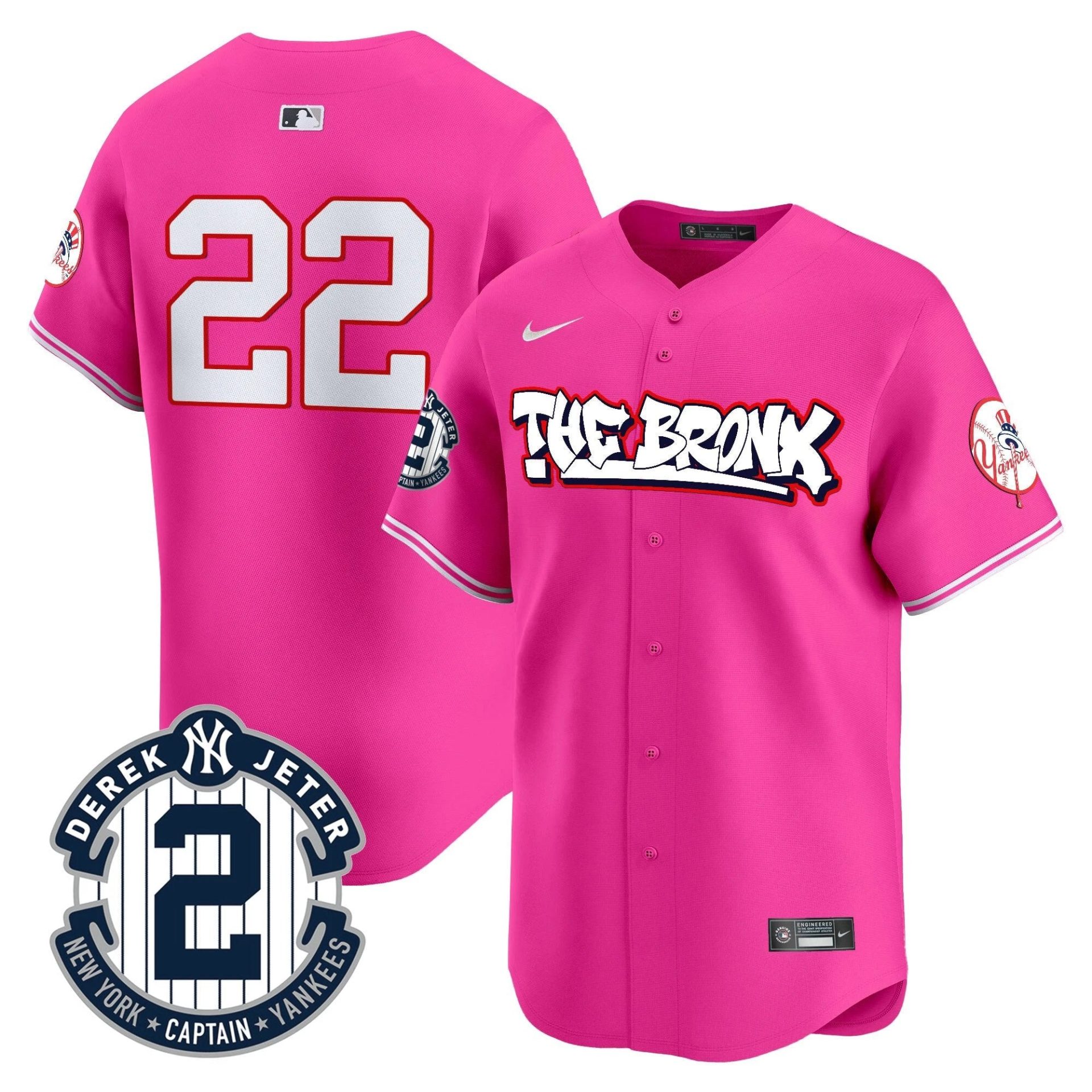 NYY The Bronx Graffiti Vapor Premier Limited Jersey V8 - All Stitched by New York Yankees