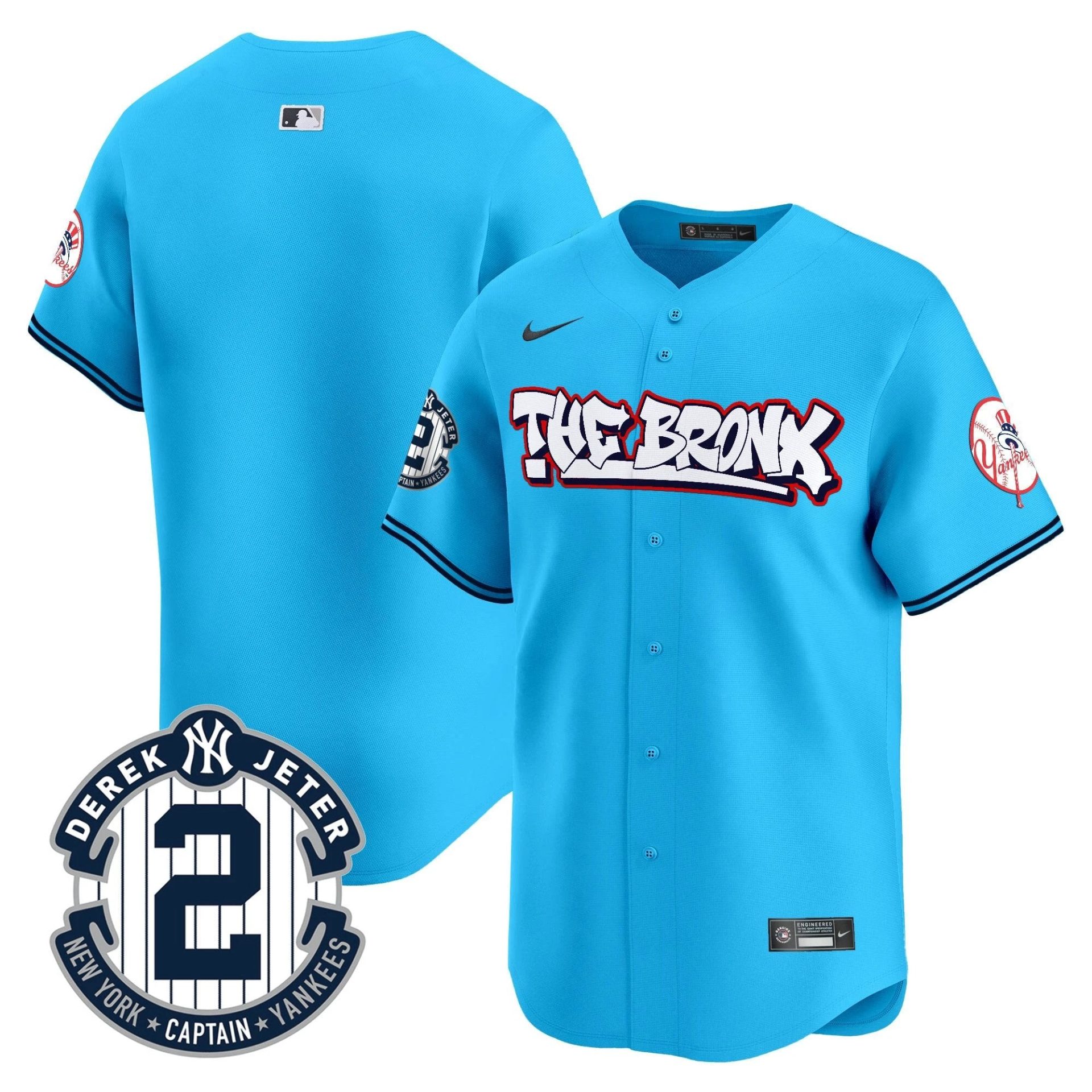 NYY The Bronx Graffiti Vapor Premier Limited Jersey V8 - All Stitched by New York Yankees