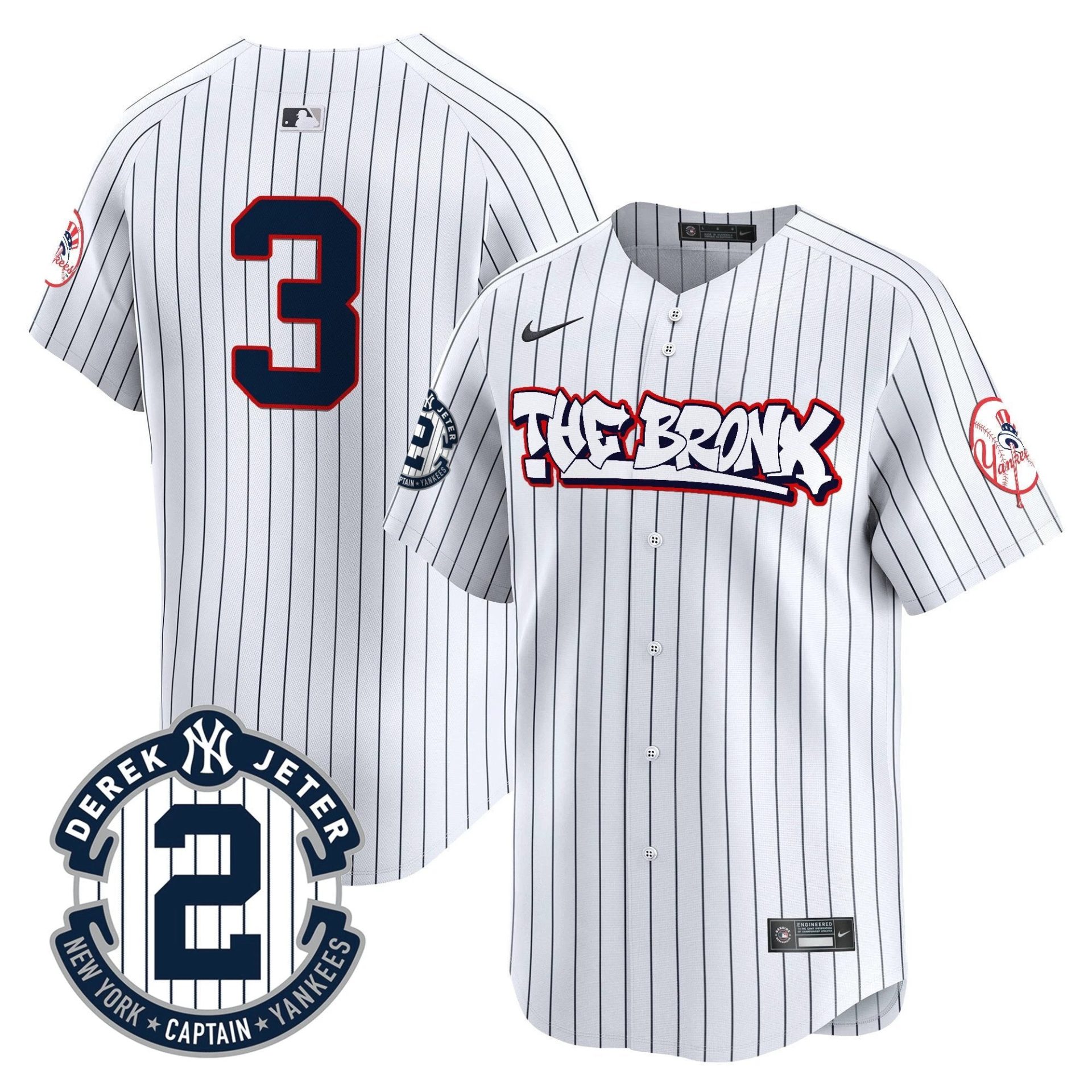 NYY The Bronx Graffiti Vapor Premier Limited Jersey V8 - All Stitched by New York Yankees