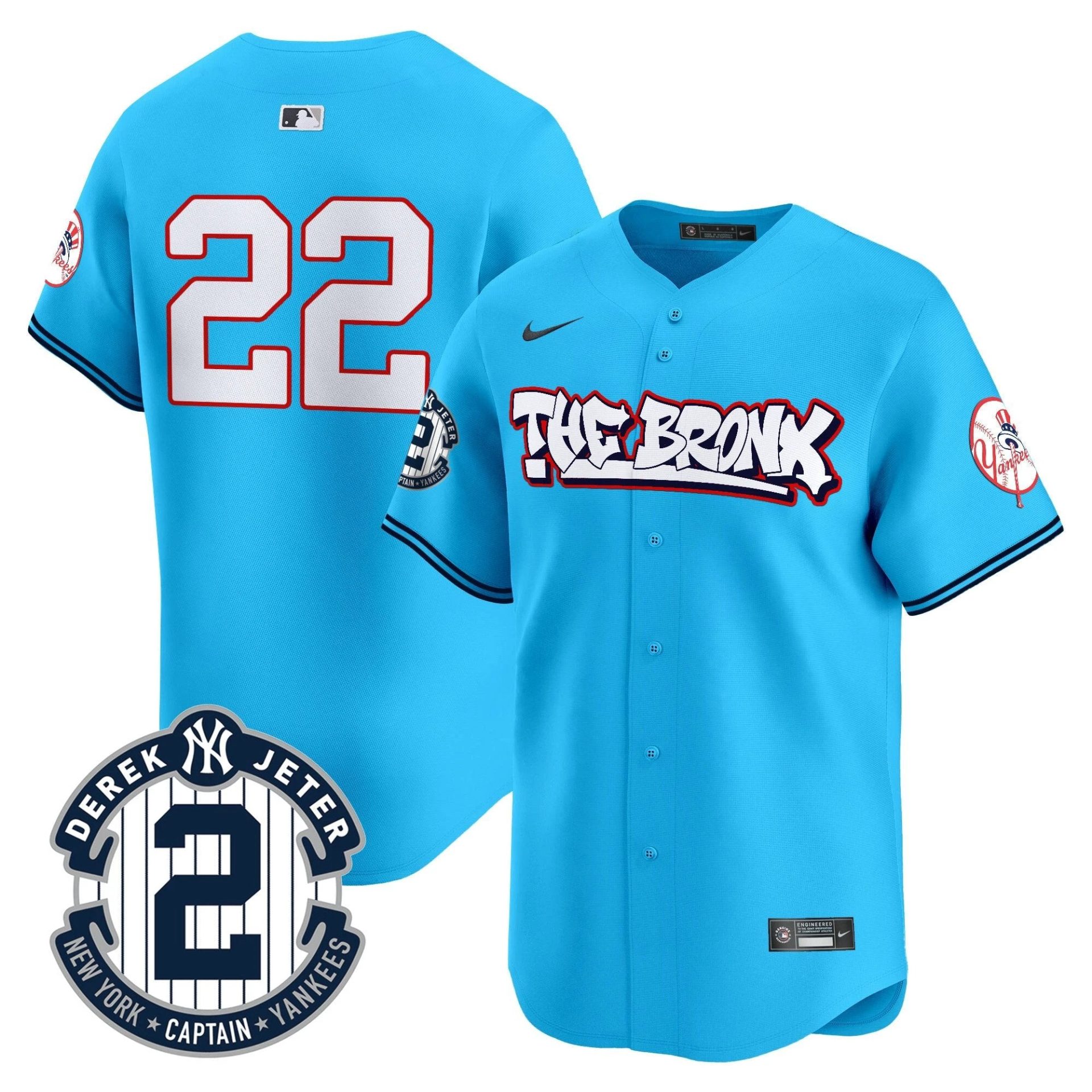 NYY The Bronx Graffiti Vapor Premier Limited Jersey V8 - All Stitched by New York Yankees