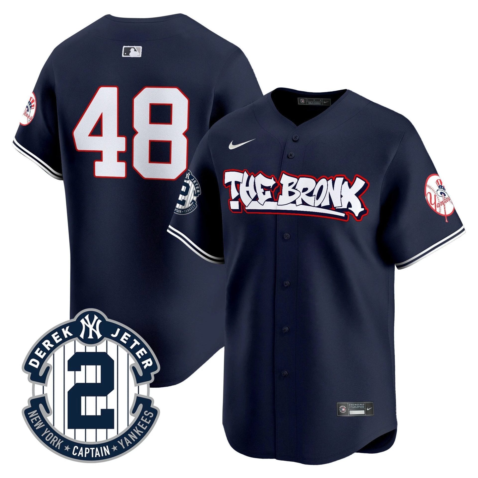 NYY The Bronx Graffiti Vapor Premier Limited Jersey V8 - All Stitched by New York Yankees