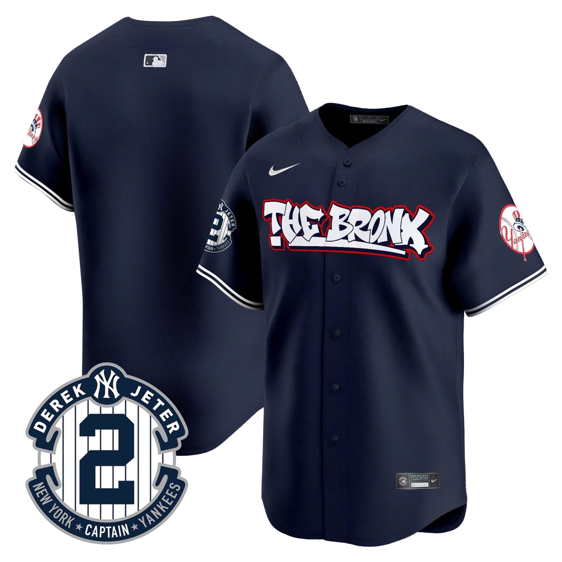 NYY The Bronx Graffiti Vapor Premier Limited Jersey V8 - All Stitched by New York Yankees