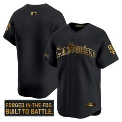 SF 'Gothic Fog Edition' Gold Vapor Premier Limited Jersey - All Stitched by San Francisco Giants