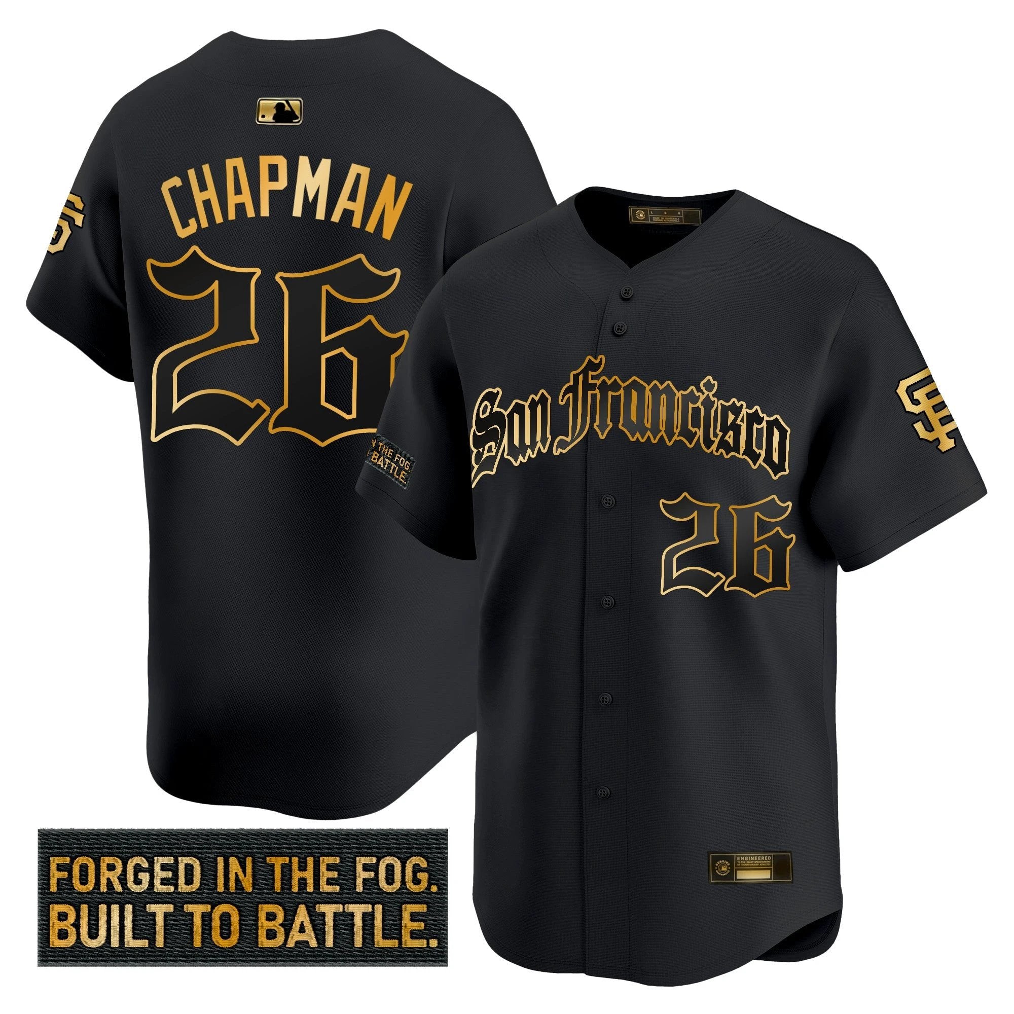 SF 'Gothic Fog Edition' Gold Vapor Premier Limited Jersey - All Stitched by San Francisco Giants