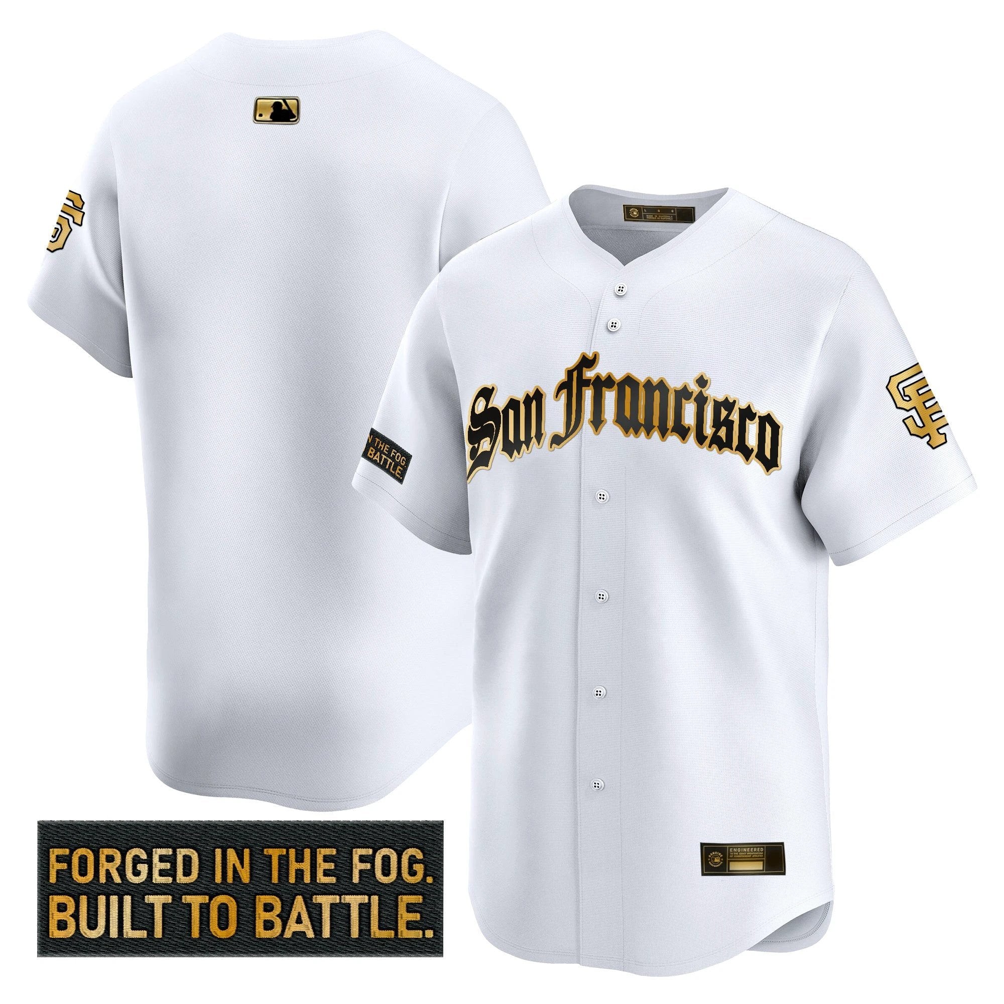 SF 'Gothic Fog Edition' Gold Vapor Premier Limited Jersey - All Stitched by San Francisco Giants