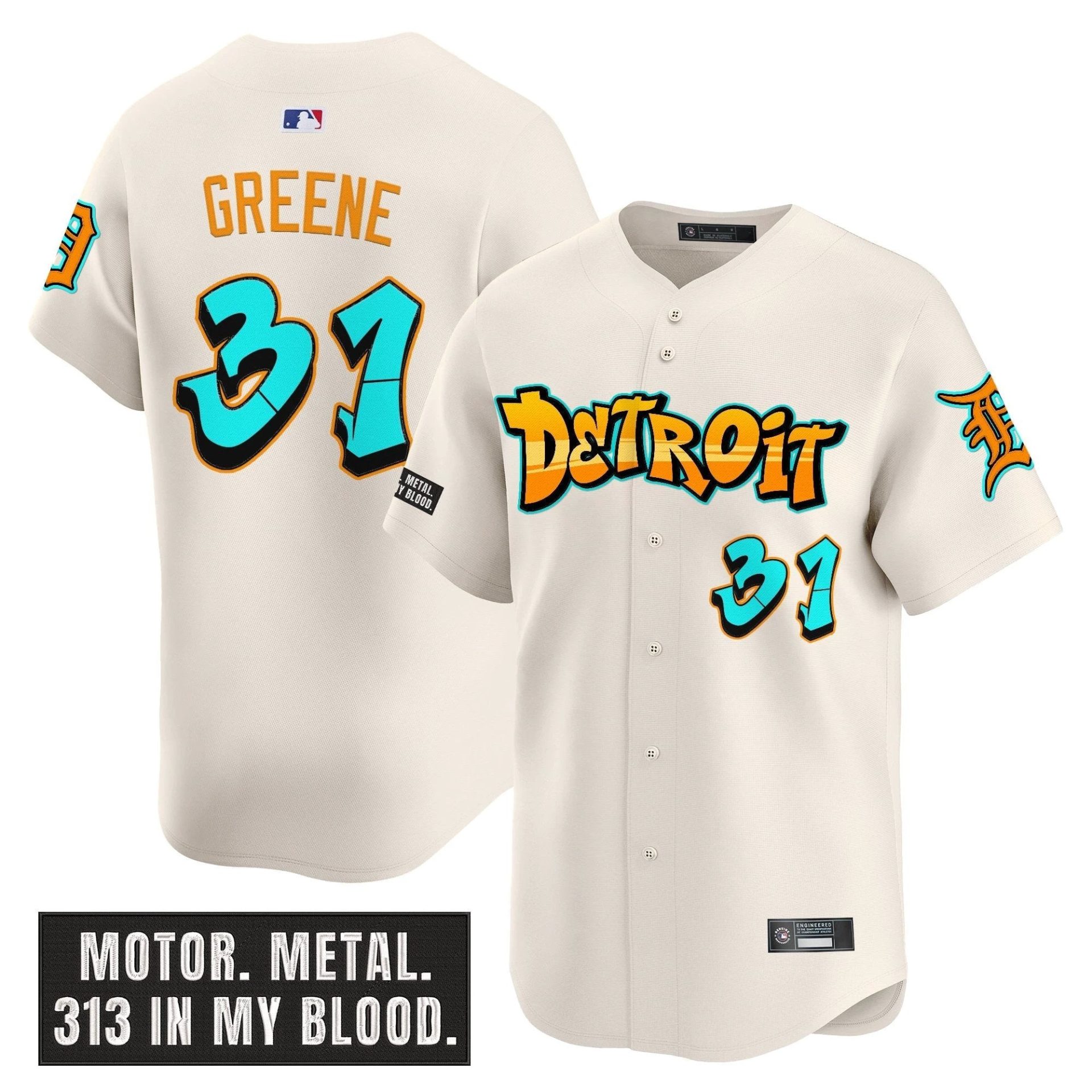 DET 'Graffiti Motor City Edition' Vapor Premier Limited Jersey - All Stitched by Digigearus