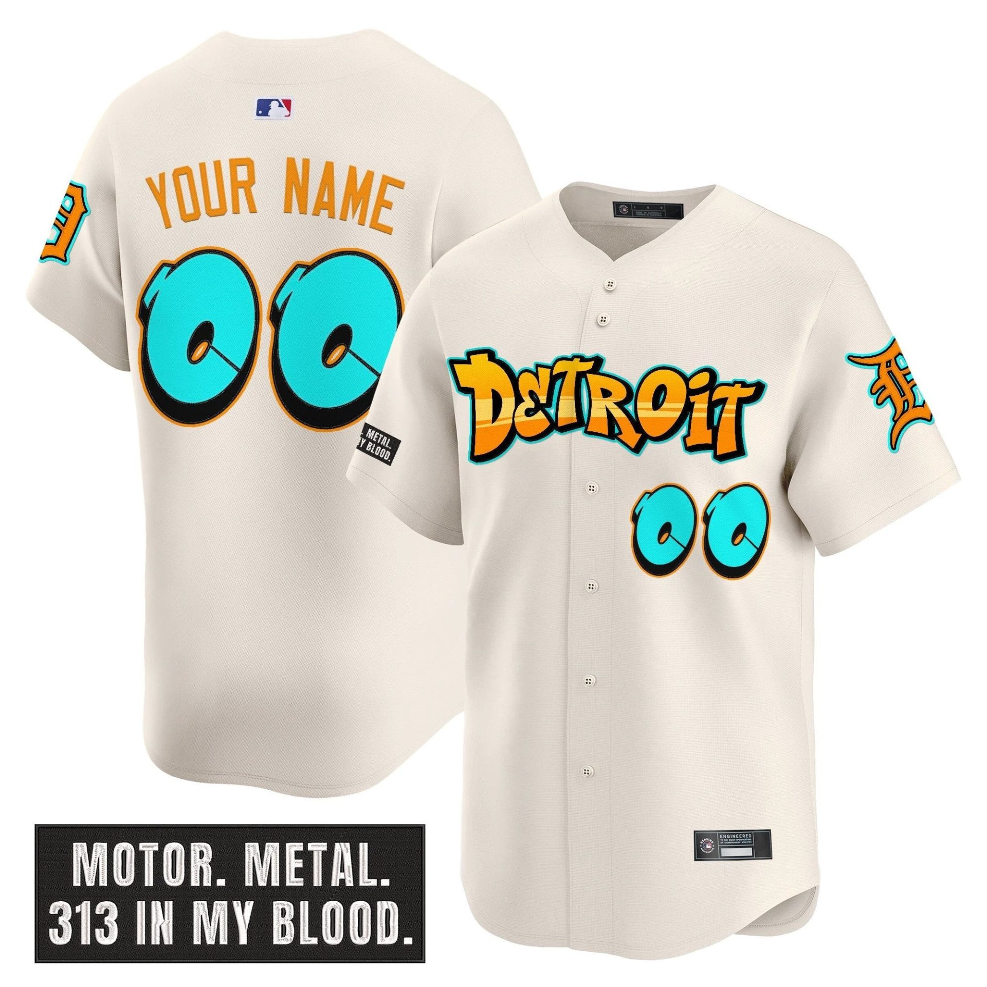 DET 'Graffiti Motor City Edition' Vapor Premier Limited Custom Jersey - All Stitched by Digigearus