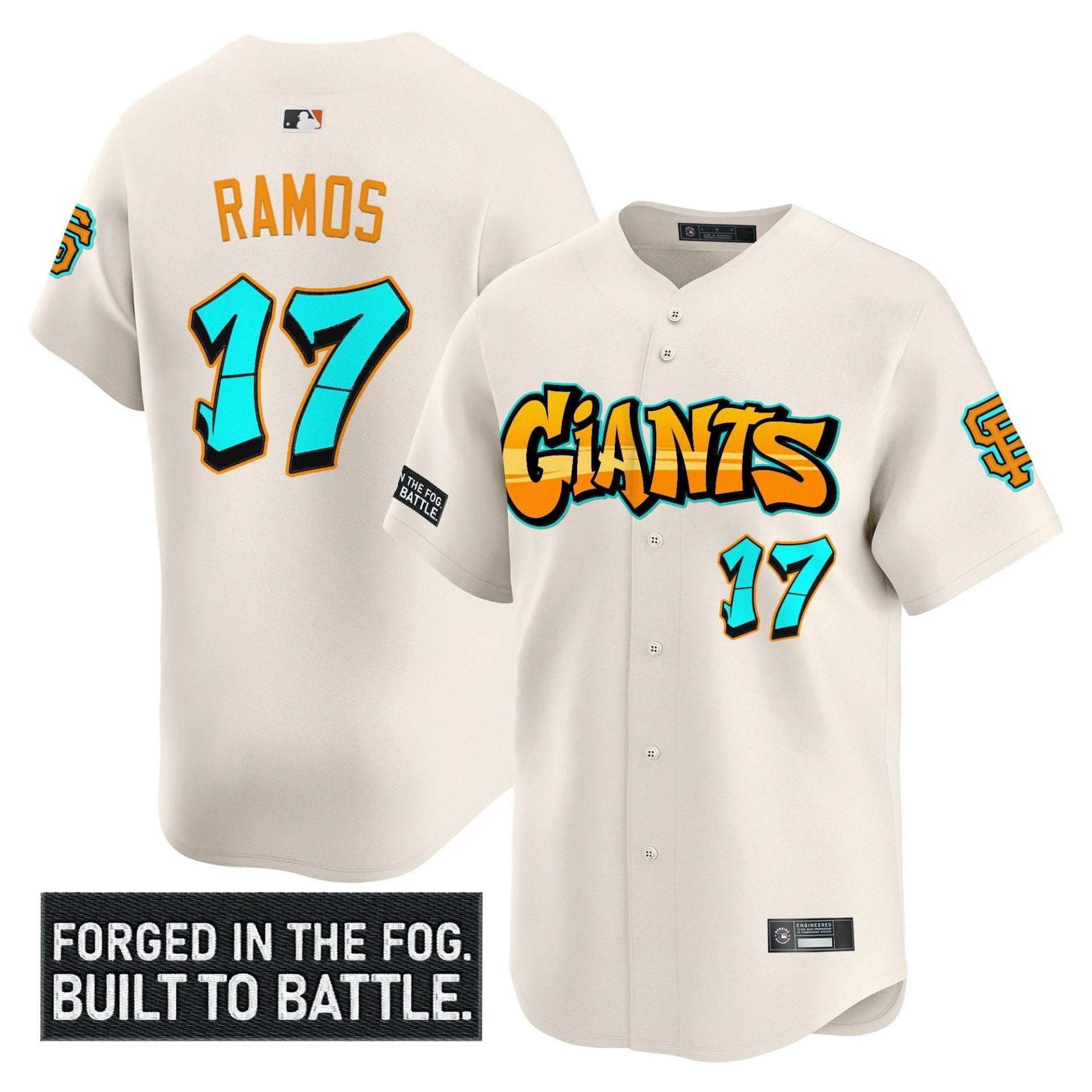 SF 'Graffiti Fog City Drop' Vapor Premier Limited Jersey - All Stitched by San Francisco Giants