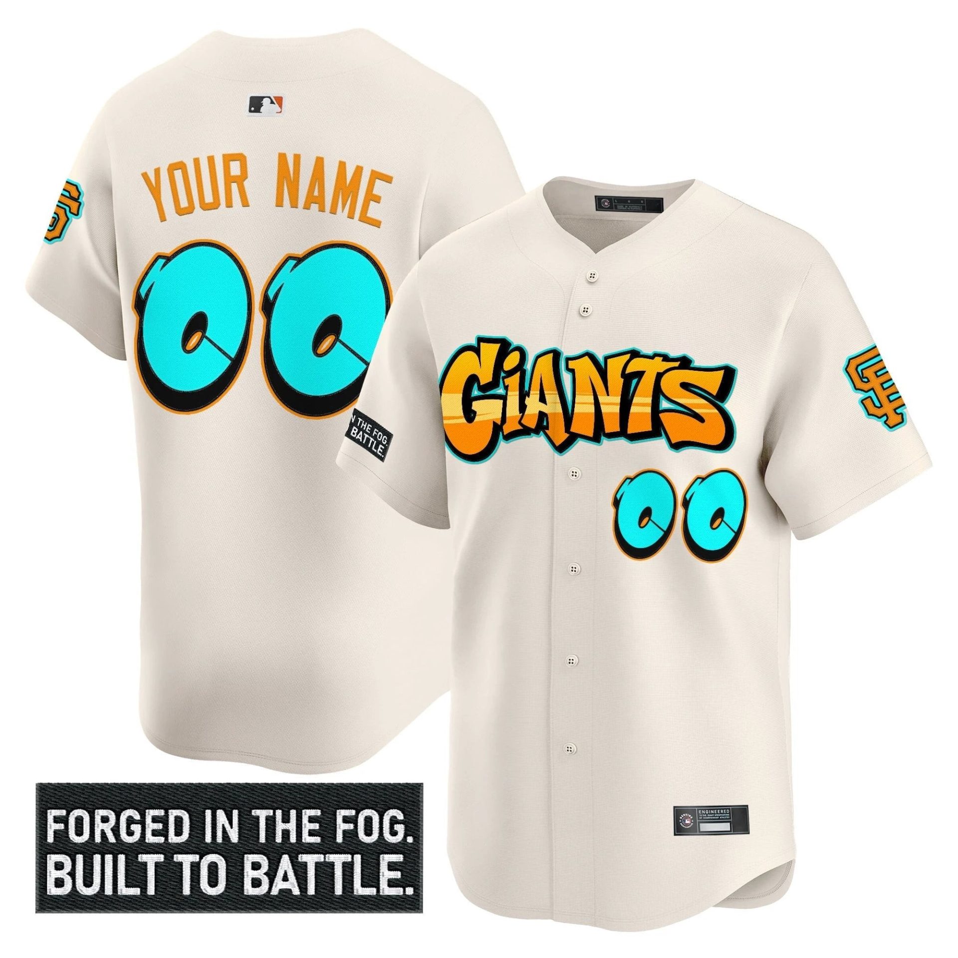 SF 'Graffiti Fog City Drop' Vapor Premier Limited Custom Jersey - All Stitched by San Francisco Giants