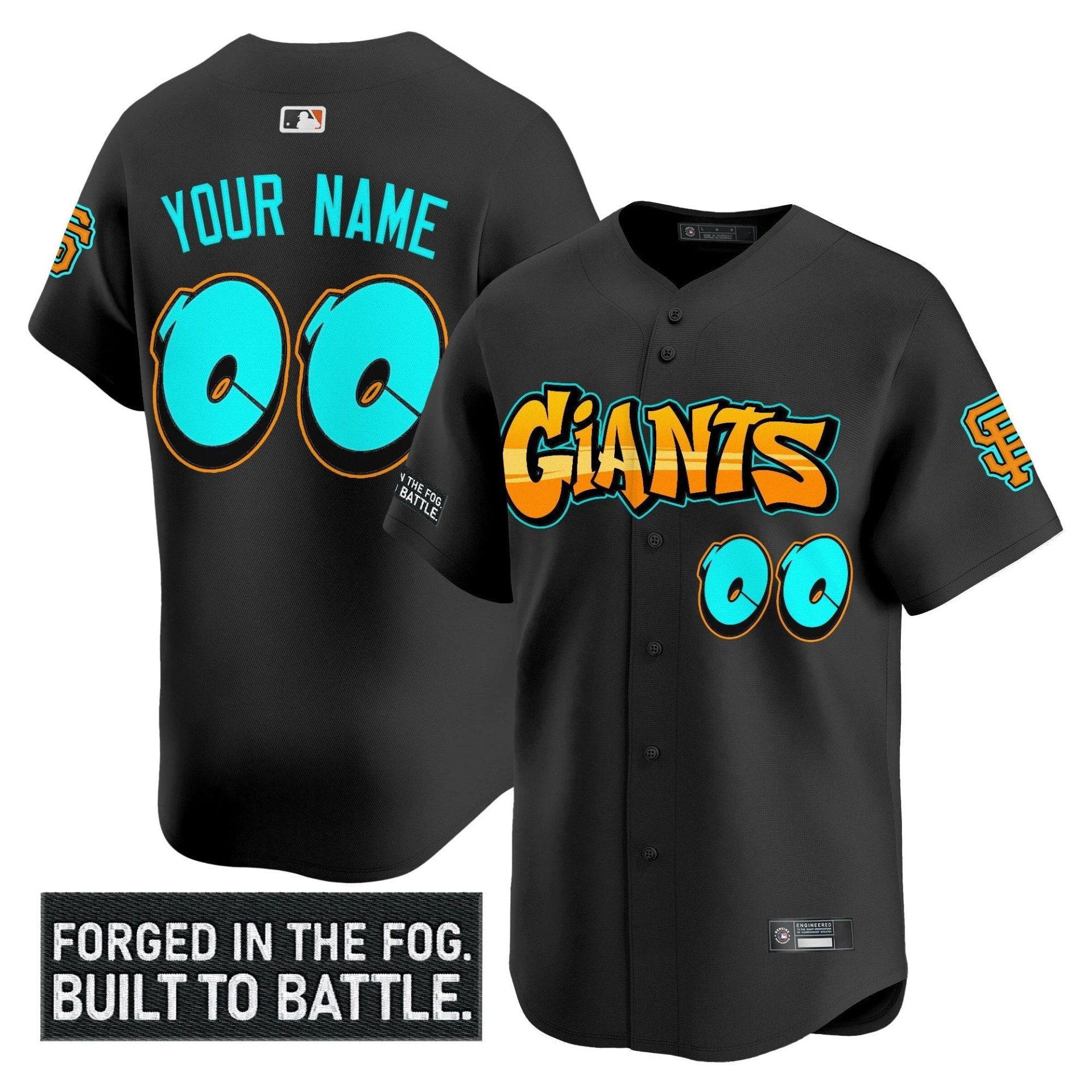 SF 'Graffiti Fog City Drop' Vapor Premier Limited Custom Jersey - All Stitched by San Francisco Giants