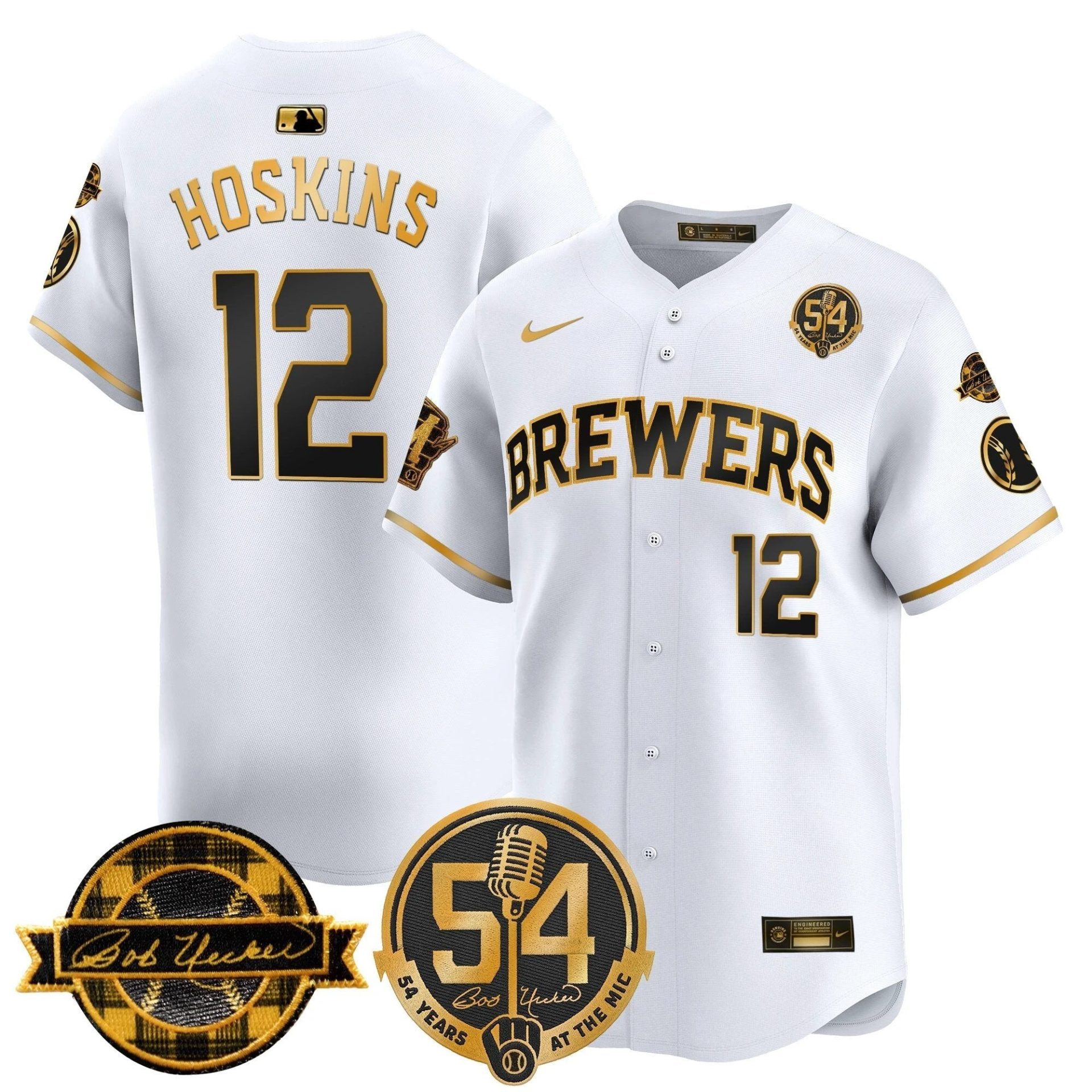 MIL 'Bob Uecker - 54 Seasons for Brewers' Vapor Premier Limited Jersey - All Stitched by Milwaukee Brewers