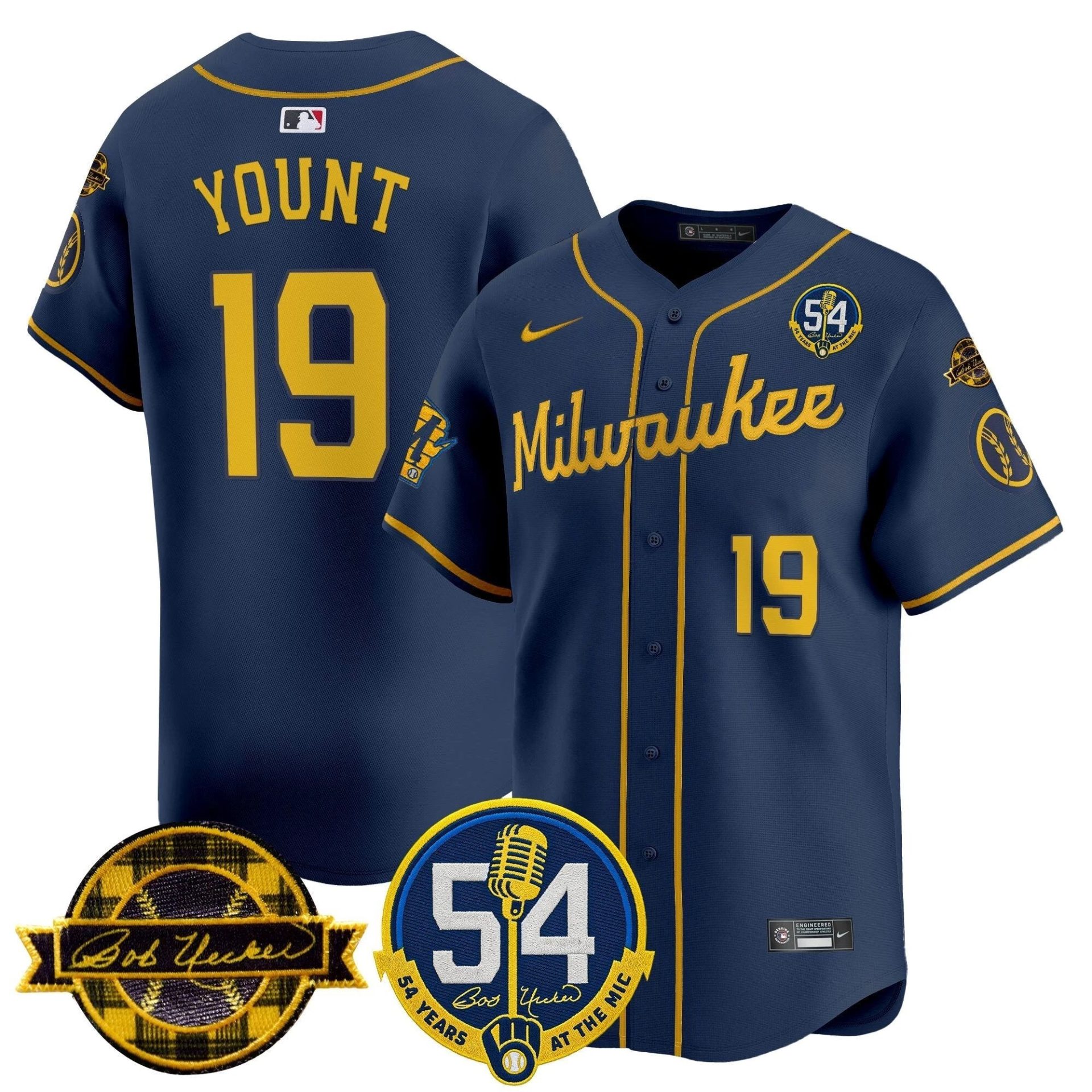 MIL 'Bob Uecker - 54 Seasons for Brewers' Vapor Premier Limited Jersey - All Stitched by Milwaukee Brewers