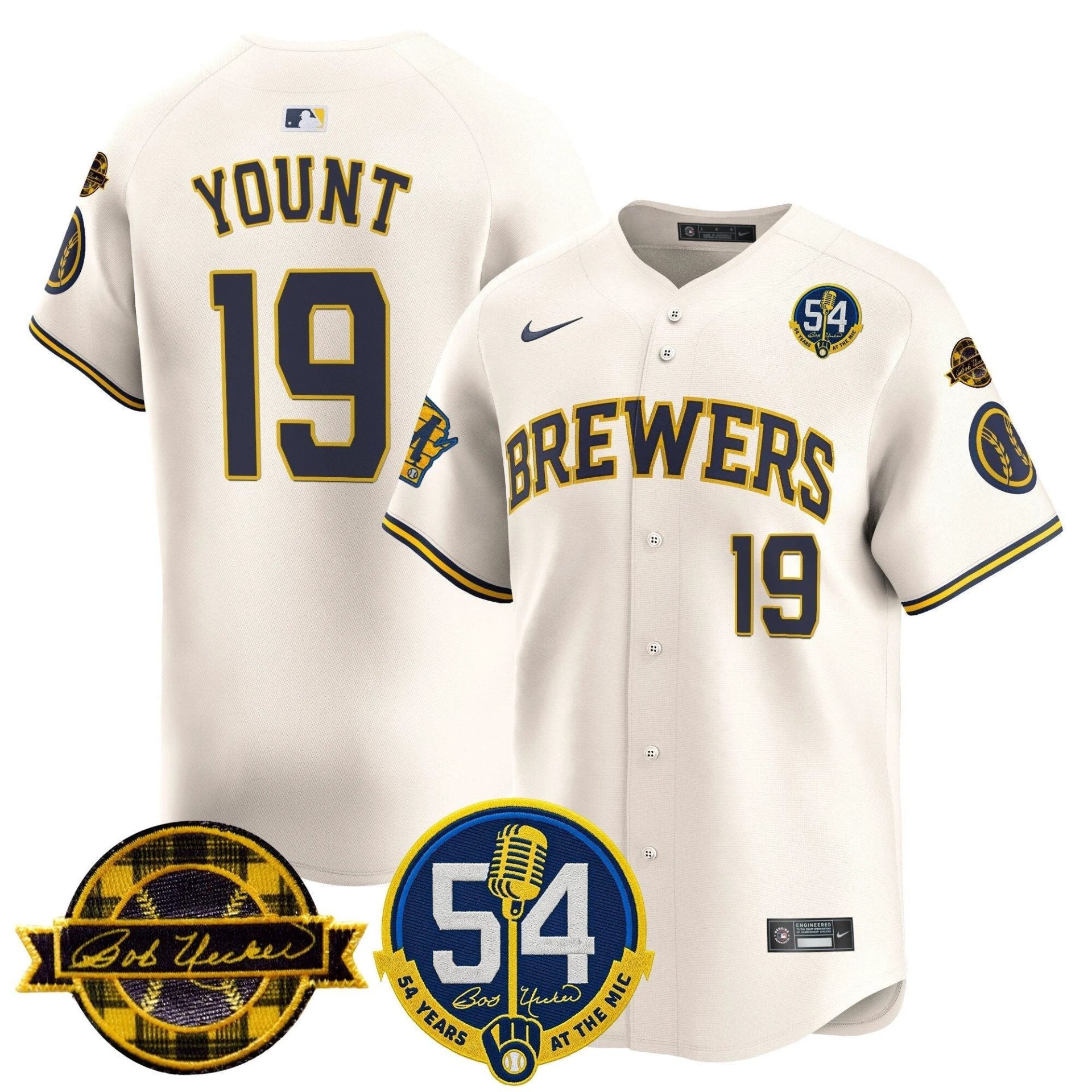 MIL 'Bob Uecker - 54 Seasons for Brewers' Vapor Premier Limited Jersey - All Stitched by Milwaukee Brewers