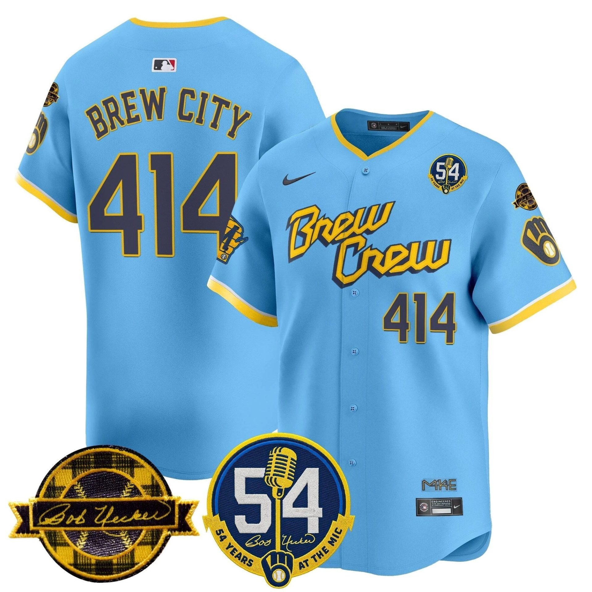 MIL 'Bob Uecker - 54 Seasons for Brewers' Vapor Premier Limited Jersey - All Stitched by Milwaukee Brewers