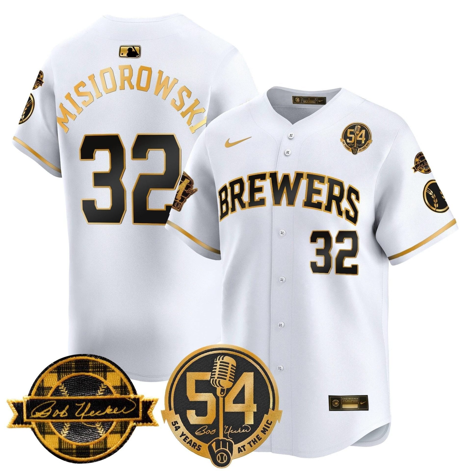 MIL 'Bob Uecker - 54 Seasons for Brewers' Vapor Premier Limited Jersey - All Stitched by Milwaukee Brewers