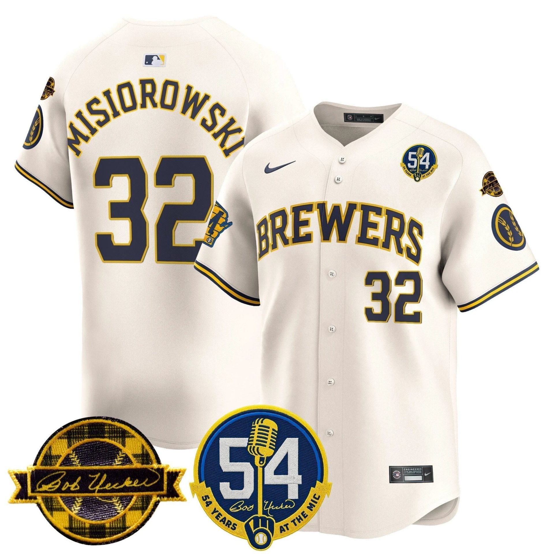 MIL 'Bob Uecker - 54 Seasons for Brewers' Vapor Premier Limited Jersey - All Stitched by Milwaukee Brewers