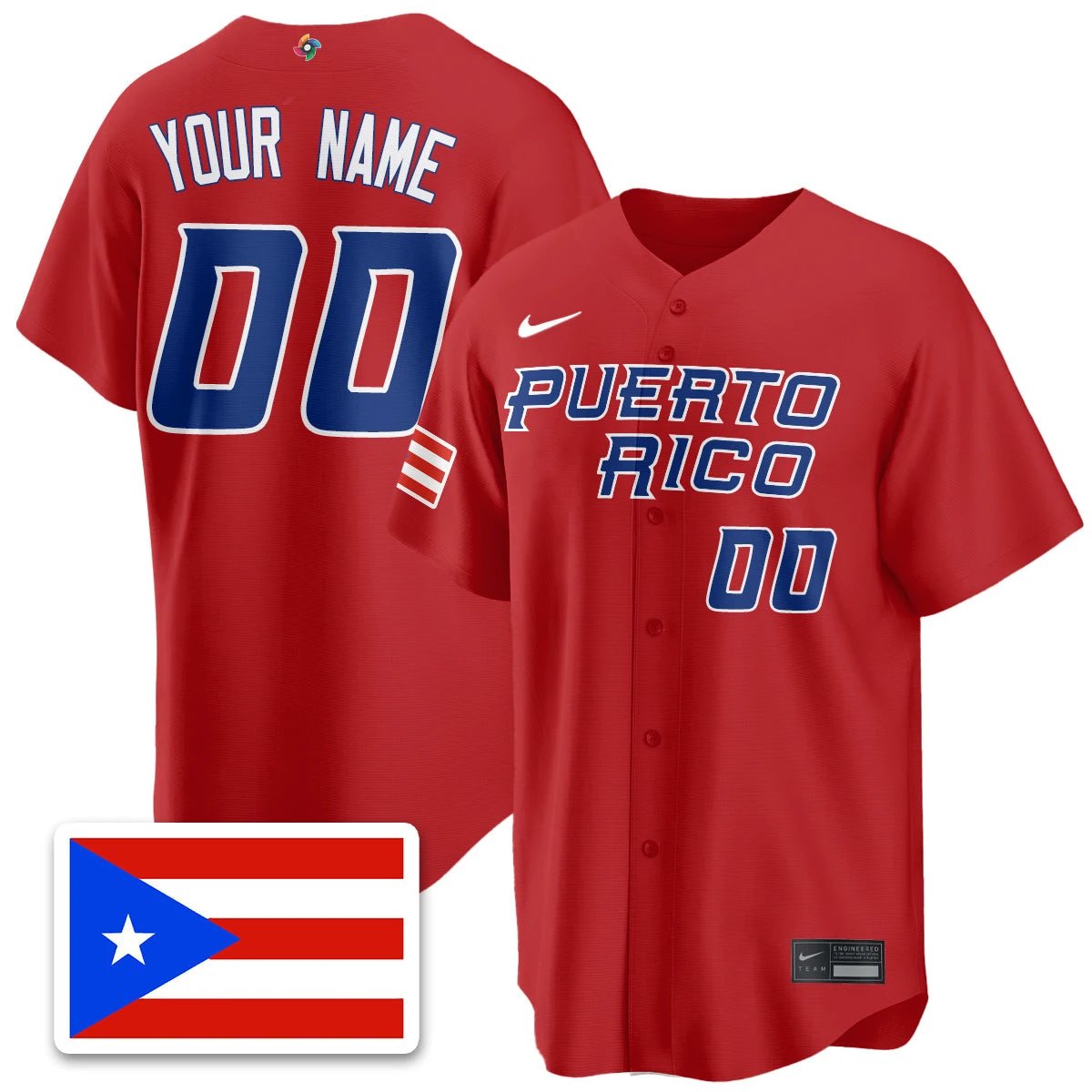 Custom Puerto Rico Baseball 2026 World Baseball Classic Limited Jersey - All Stitched by Puerto Rico