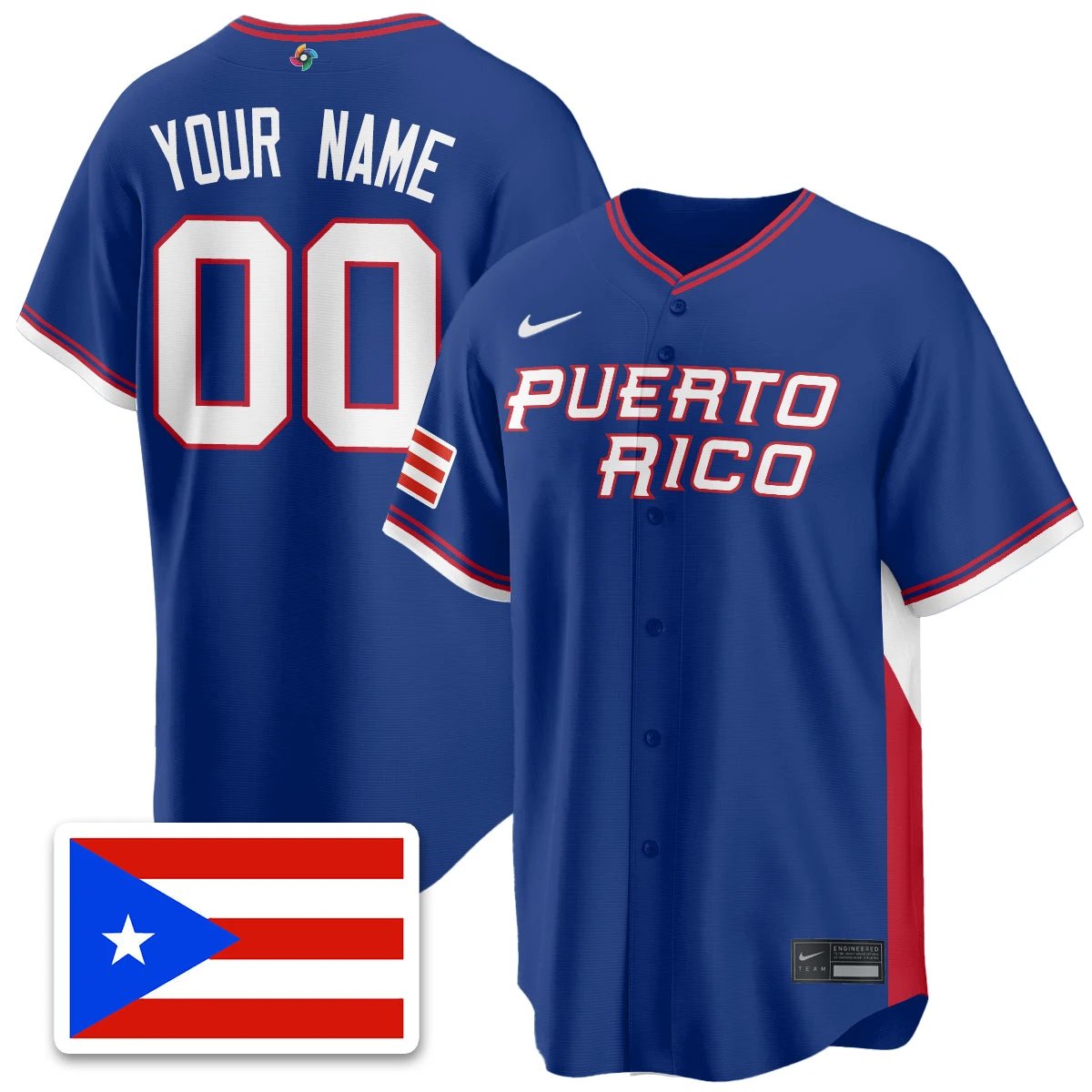 Custom Puerto Rico Baseball 2026 World Baseball Classic Limited Jersey - All Stitched by Puerto Rico