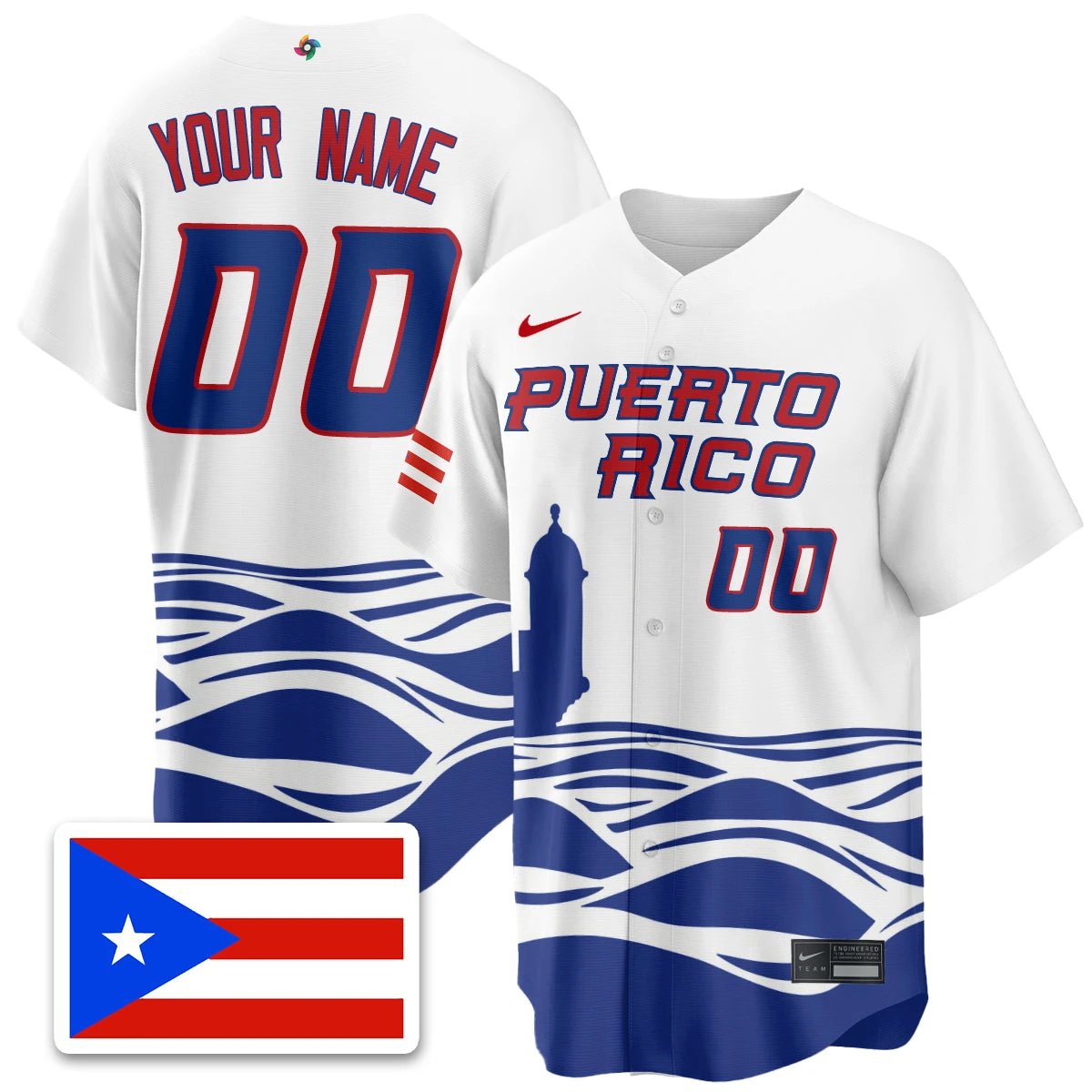 Custom Puerto Rico Baseball 2026 World Baseball Classic Limited Jersey - All Stitched by Puerto Rico