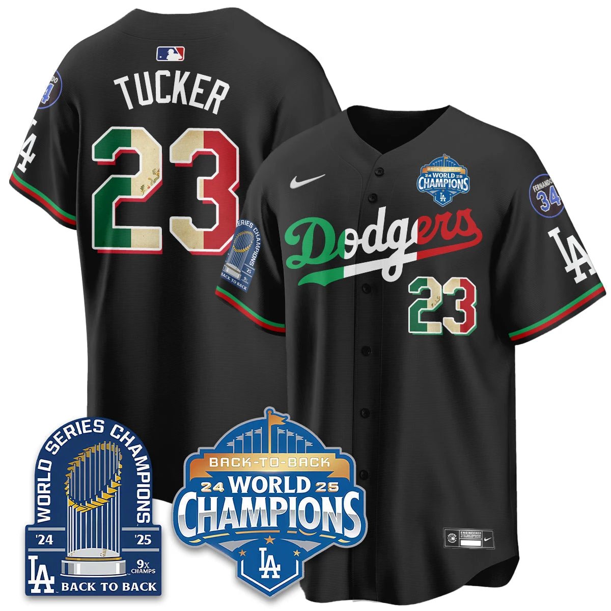 LAD Mexico World Series Champions Jersey - 9x Champs - All Stitched by Hotgearco