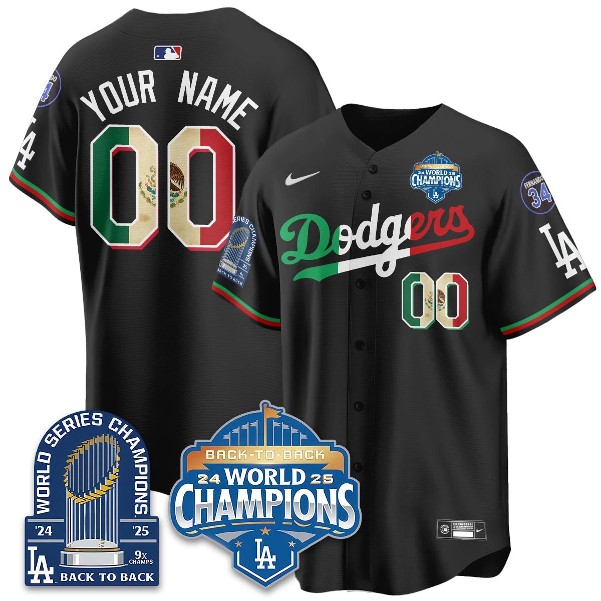 Custom LAD Mexico World Series Champions Jersey - 9x Champs - All Stitched by Hotgearco